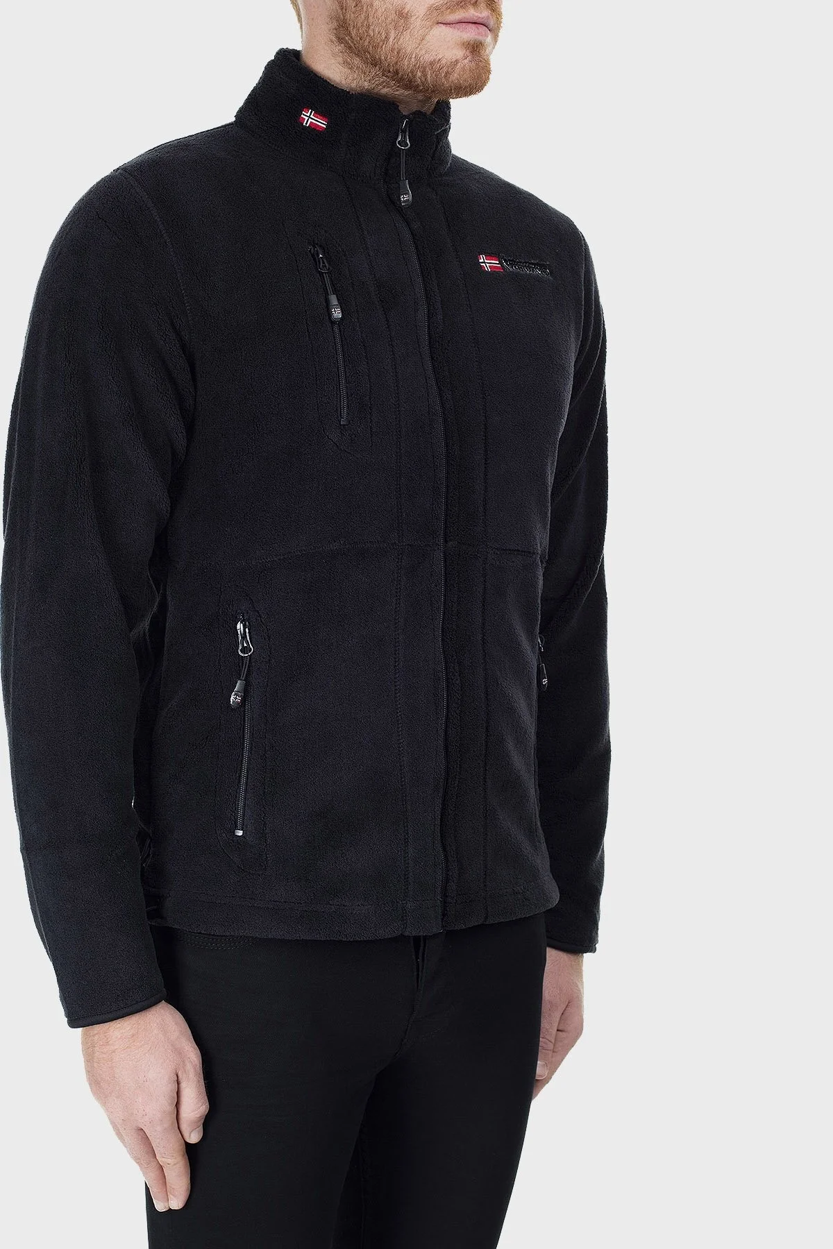 Norway Geographical Yumuşak Dokulu Soğuğa Dayanıklı Fermuarlı Outdoor Erkek Polar UPLOAD SİYAH - 12