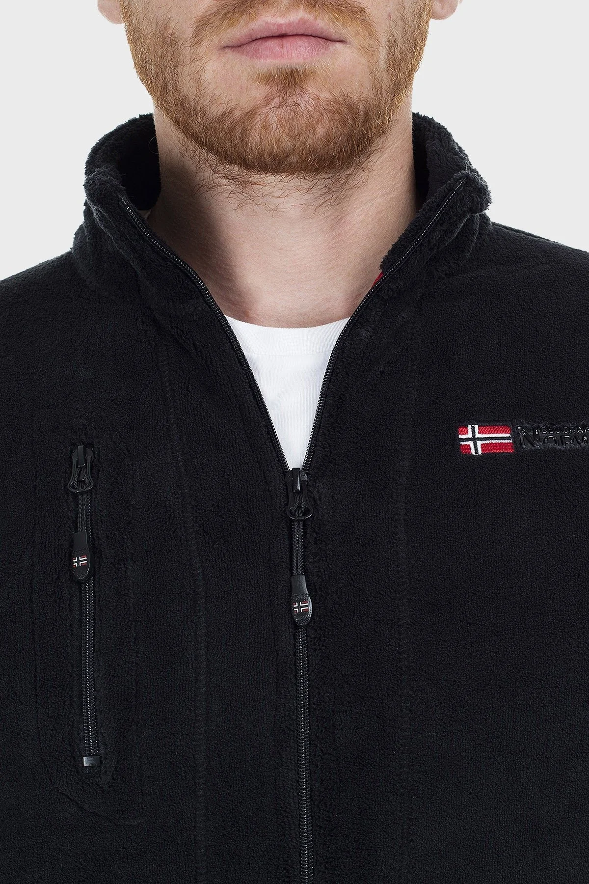 Norway Geographical Yumuşak Dokulu Soğuğa Dayanıklı Fermuarlı Outdoor Erkek Polar UPLOAD SİYAH - 14