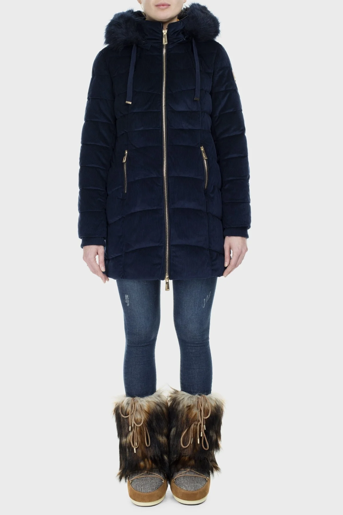 Norway Geographical Suya ve Soğuğa Dayanıklı Çıkarılabilir Kapüşonlu Outdoor Bayan Parka BILOVE LACİVERT - 6