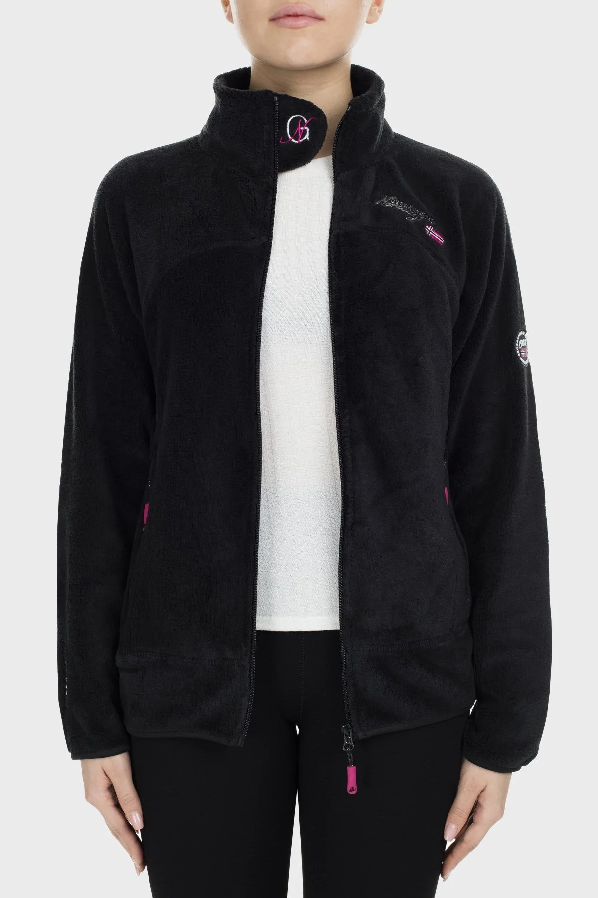 Norway Geographical Yumuşak Dokulu Soğuğa Dayanıklı Outdoor Bayan Polar UPALINEB SİYAH - 9