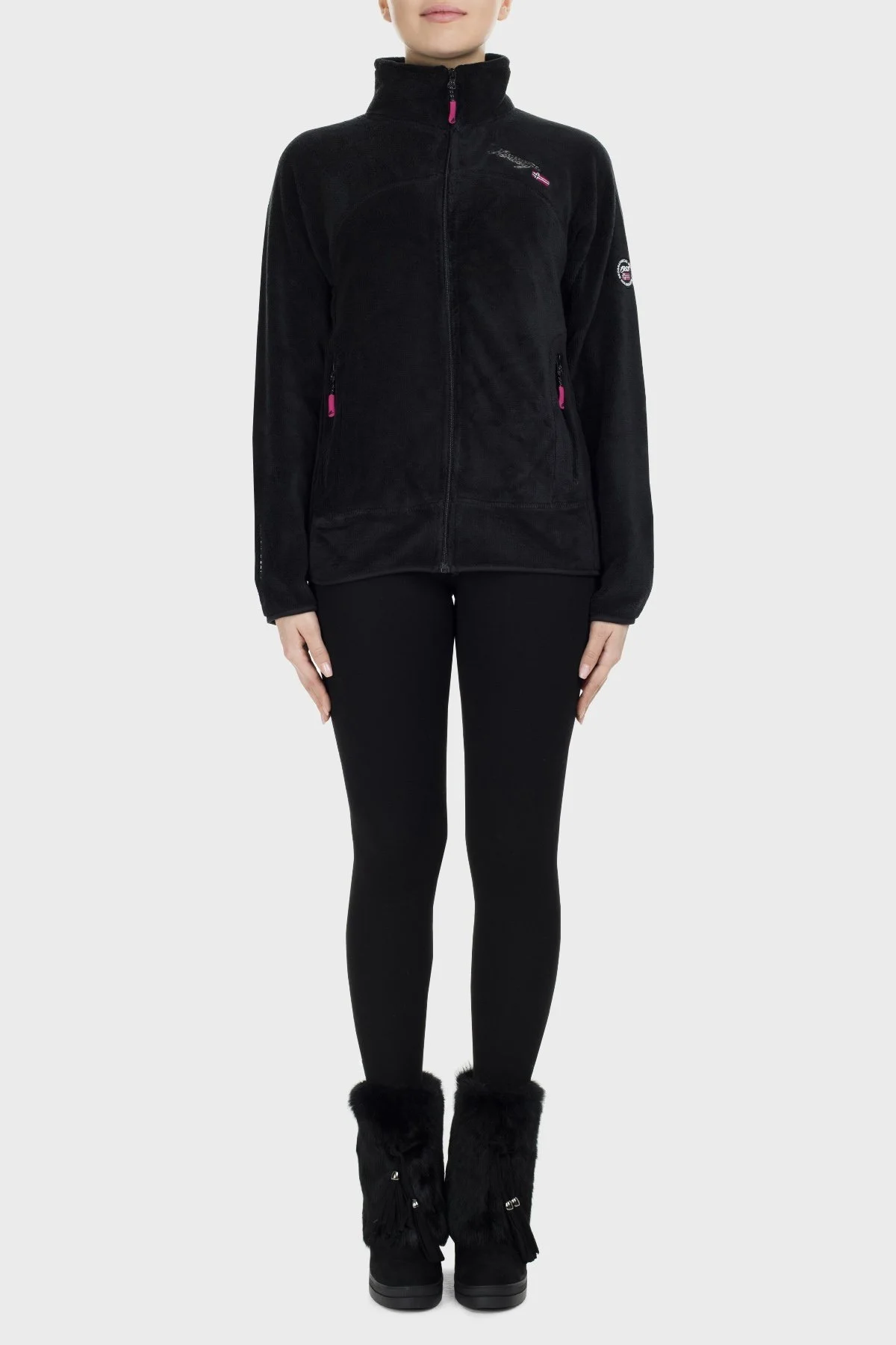 Norway Geographical Yumuşak Dokulu Soğuğa Dayanıklı Outdoor Bayan Polar UPALINEB SİYAH - 11