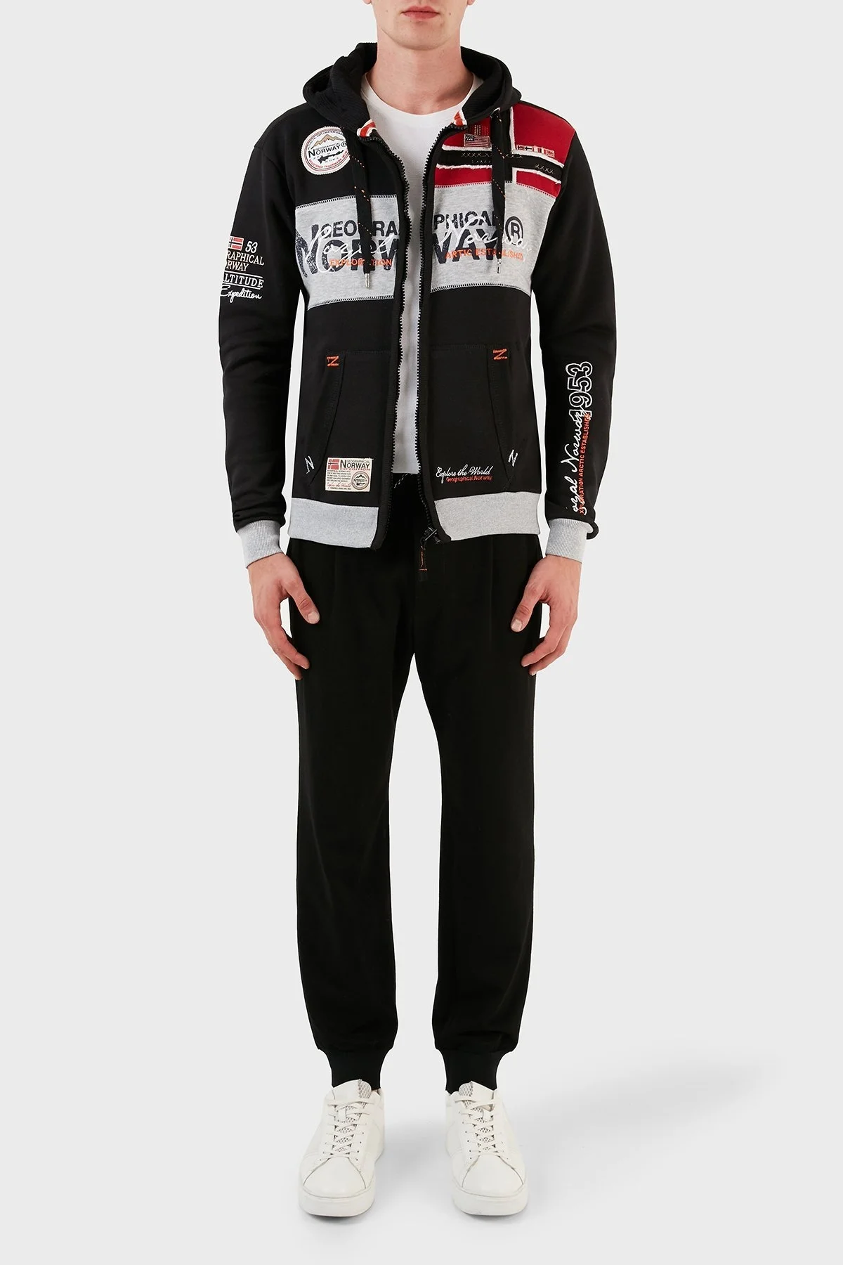 Norway Geographical Pamuklu Şardonlu Kapüşonlu Erkek Sweat FLYERSW 1 SİYAH - 4