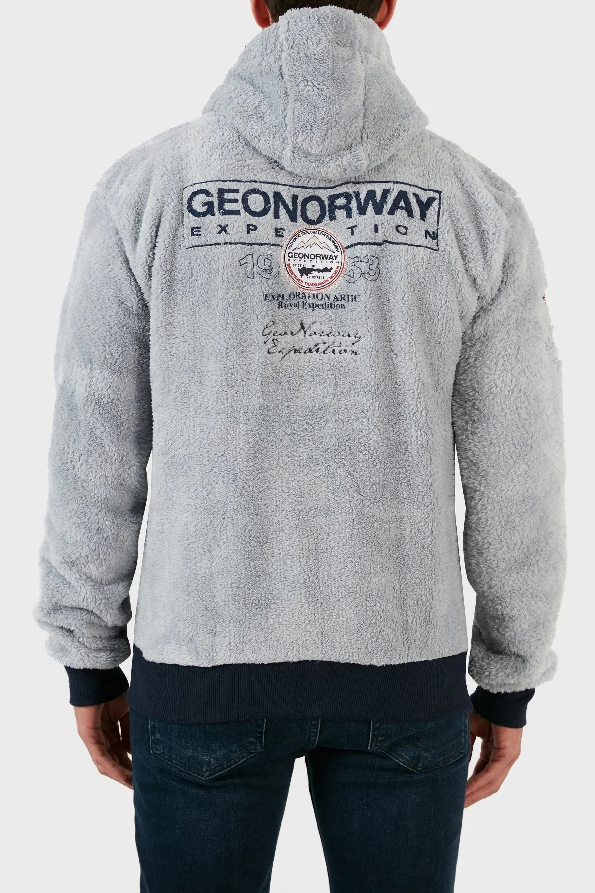Norway Geographical Pamuklu Şardonlu Kapüşonlu Erkek Sweat FLYERSW GRİ - 5