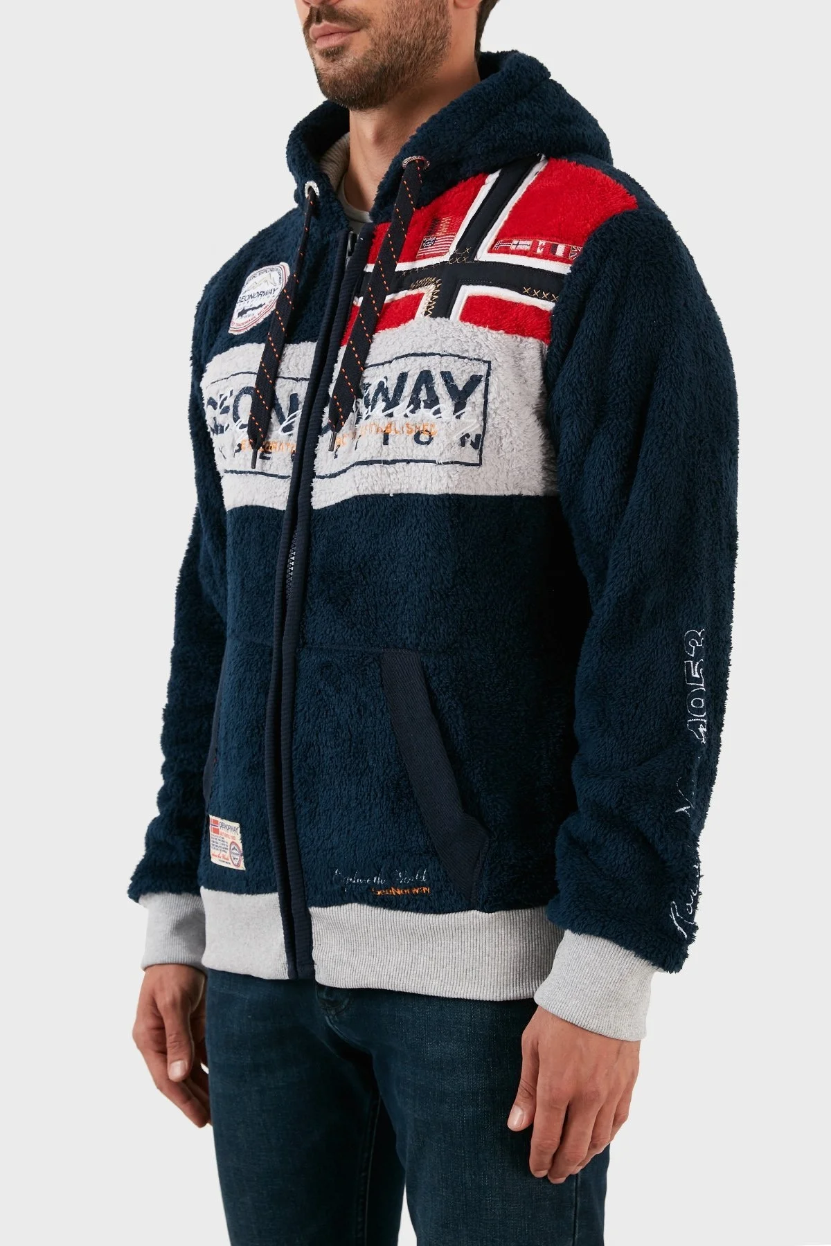 Norway Geographical Pamuklu Şardonlu Kapüşonlu Erkek Sweat FLYERSW LACİVERT - 2