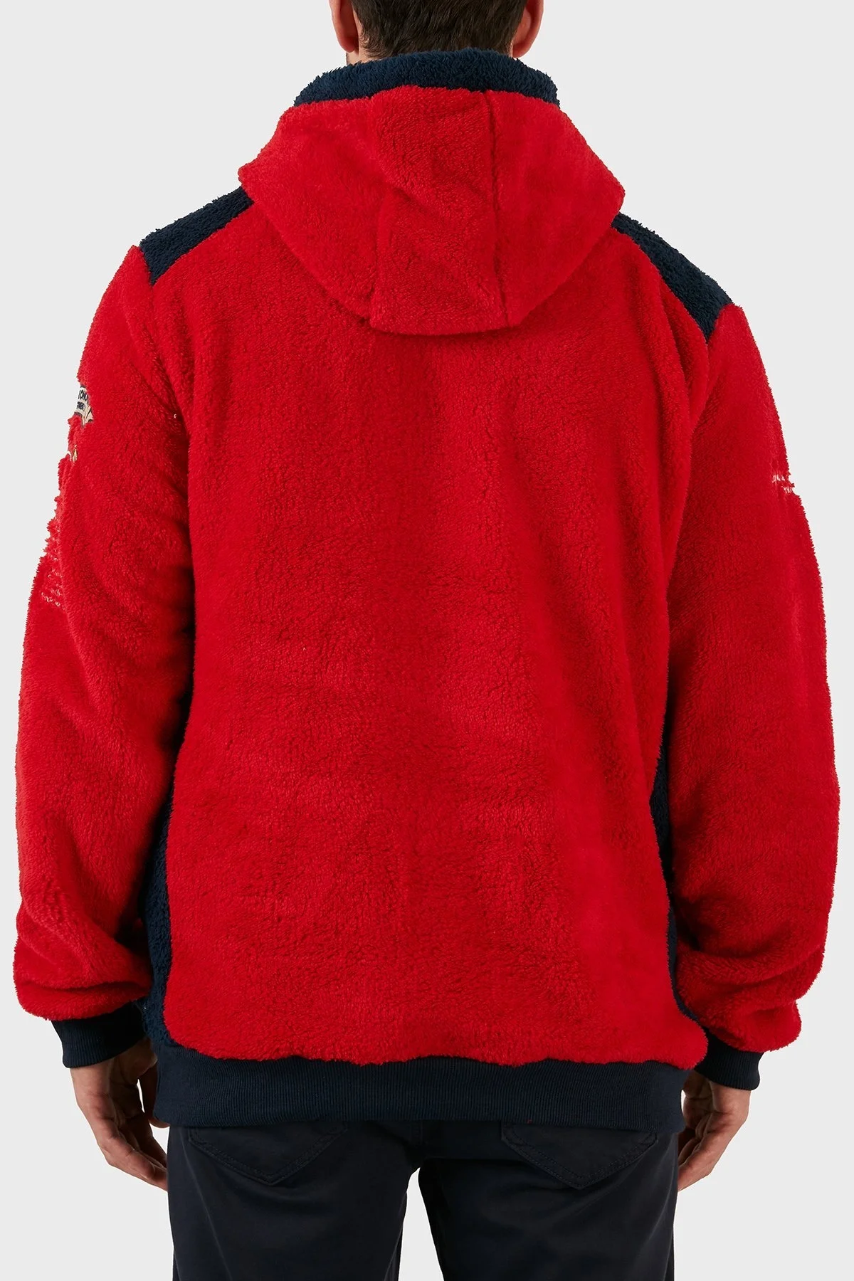 Norway Geographical Pamuklu Yumuşak Dokulu Soğuğa Dayanıklı Kapüşonlu Erkek Polar GYMCLASS SHERCOE KIRMIZI - 5