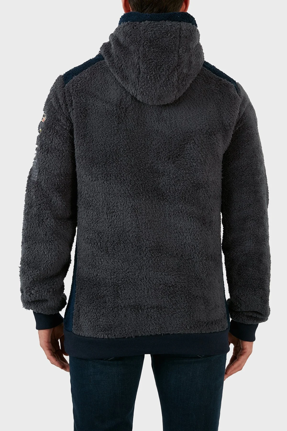 Norway Geographical Pamuklu Yumuşak Dokulu Soğuğa Dayanıklı Kapüşonlu Erkek Polar GYMCLASS SHERCOE KOYU GRİ - 5