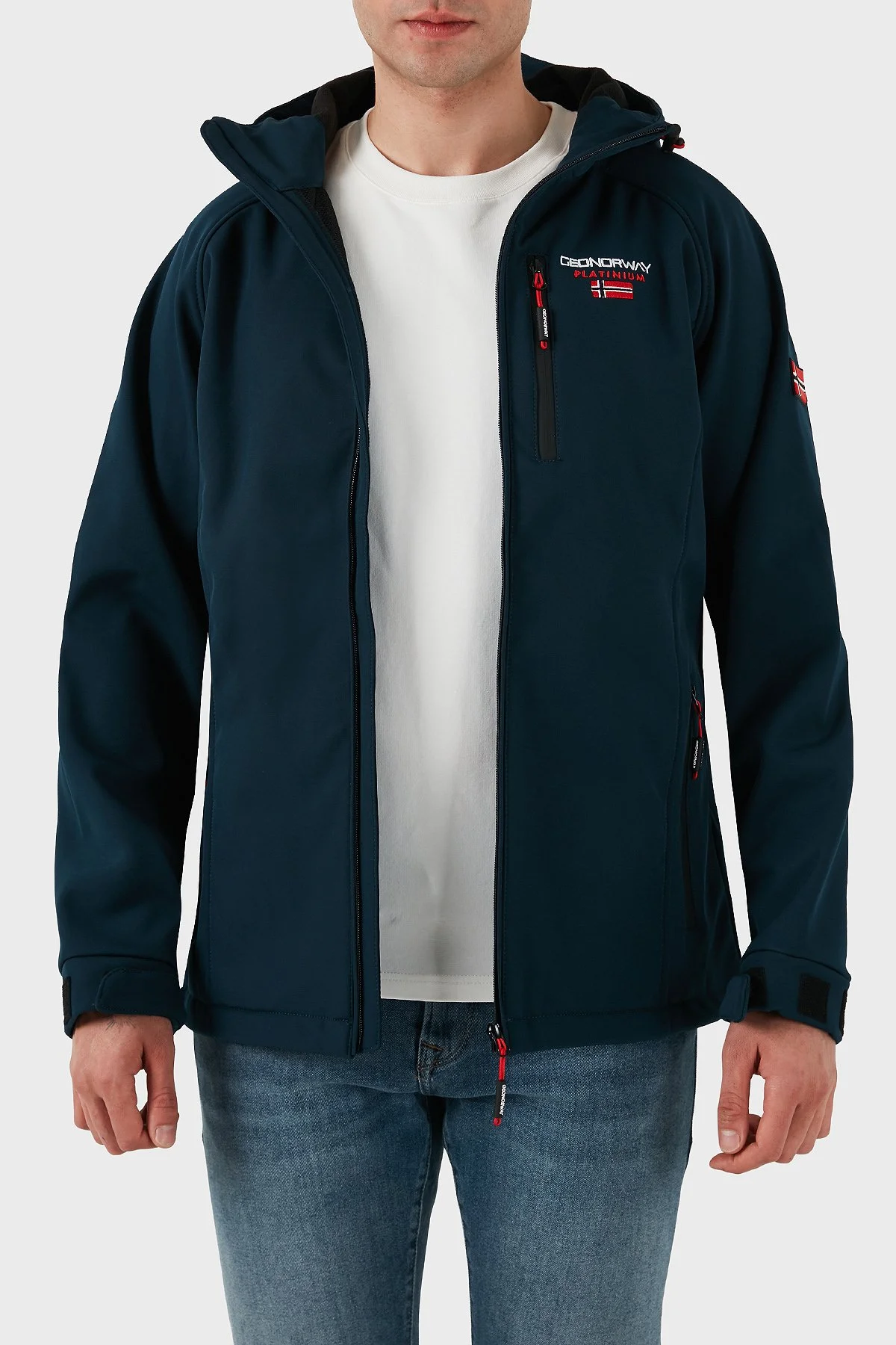 Norway Geographical Regular Fit Logolu Dik Yaka Kapüşonlu Erkek Mont TAKITO LACİVERT - 1