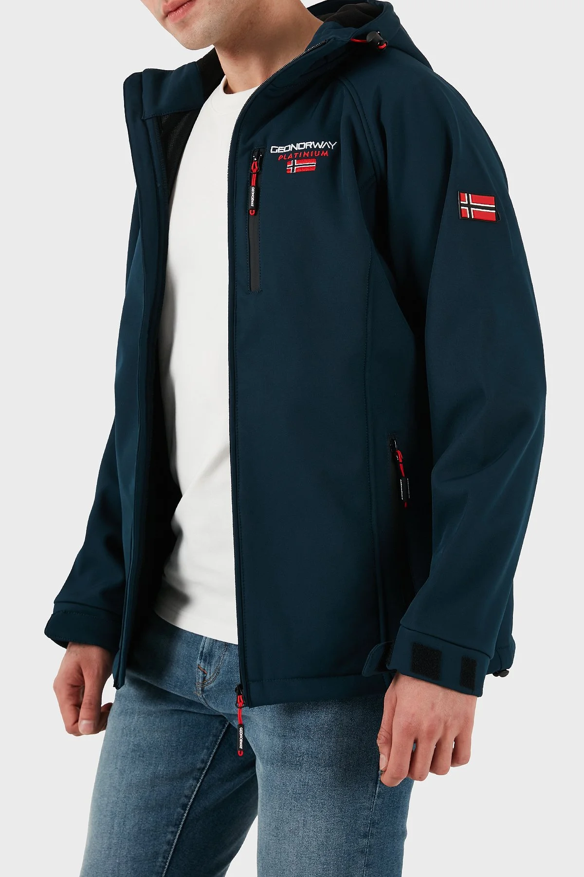 Norway Geographical Regular Fit Logolu Dik Yaka Kapüşonlu Erkek Mont TAKITO LACİVERT - 3