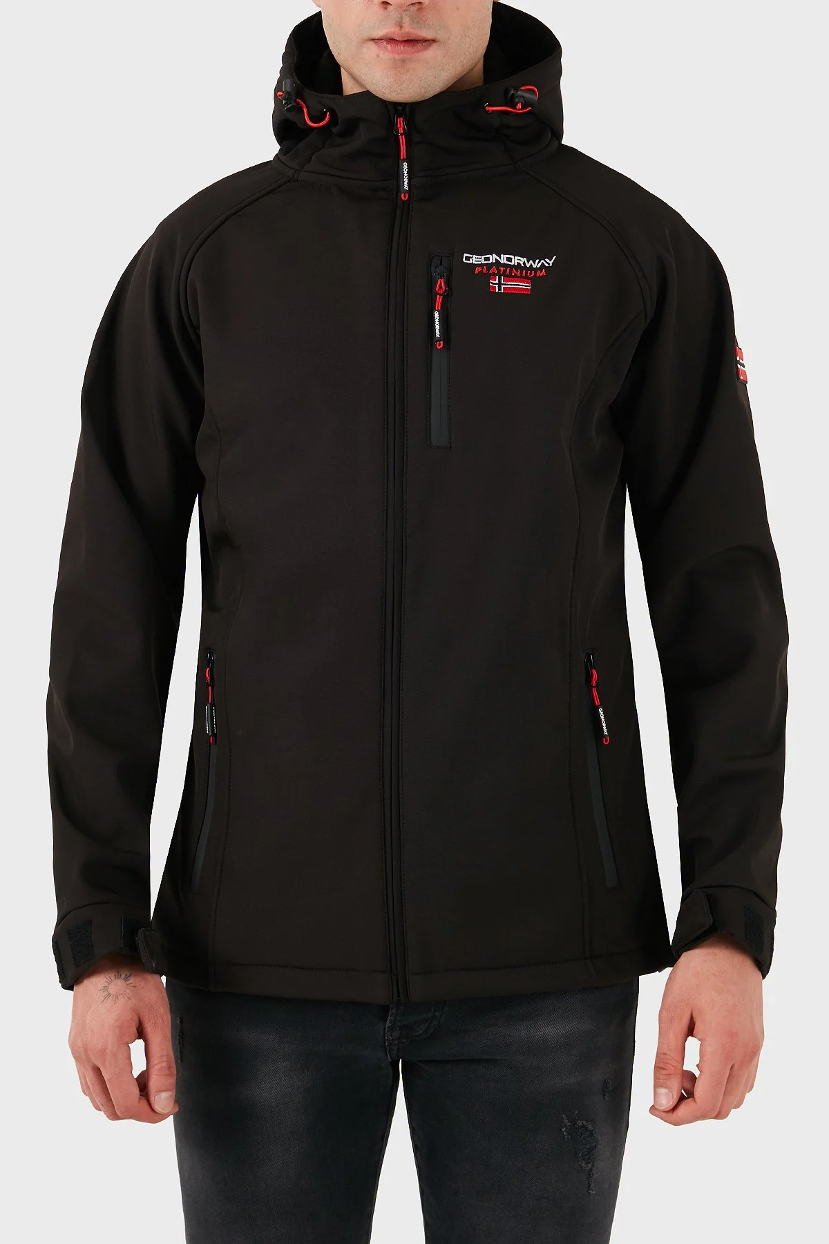 Norway Geographical Regular Fit Logolu Dik Yaka Kapüşonlu Erkek Mont TAKITO SİYAH - 3
