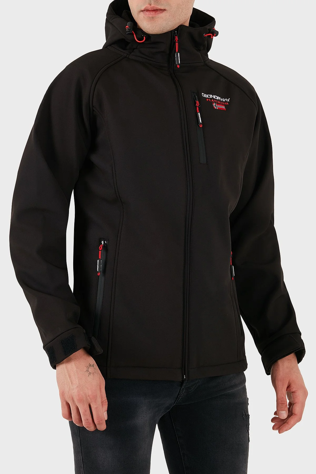 Norway Geographical Regular Fit Logolu Dik Yaka Kapüşonlu Erkek Mont TAKITO SİYAH - 5