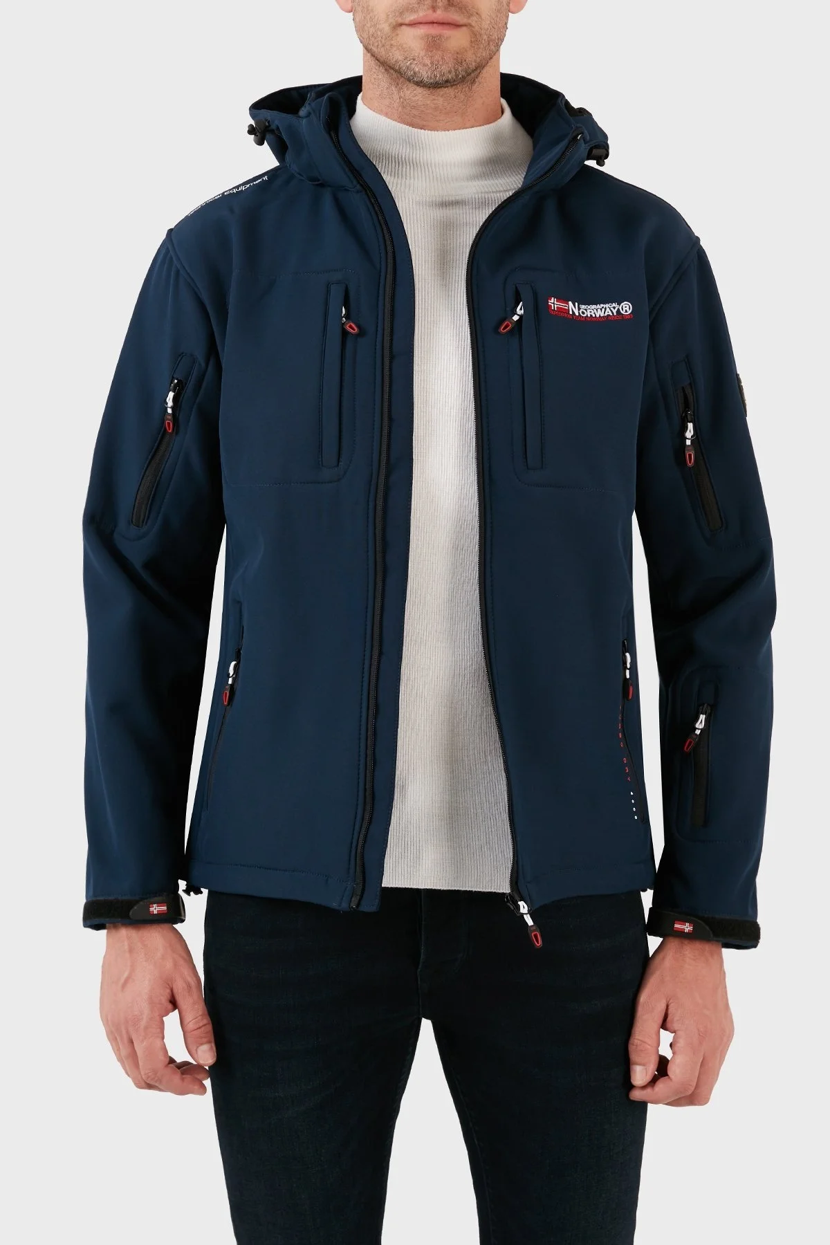 Norway Geographical Rüzgara Dayanıklı Softshell Kapüşonlu Outdoor Erkek Mont TUNAR LACİVERT - 10