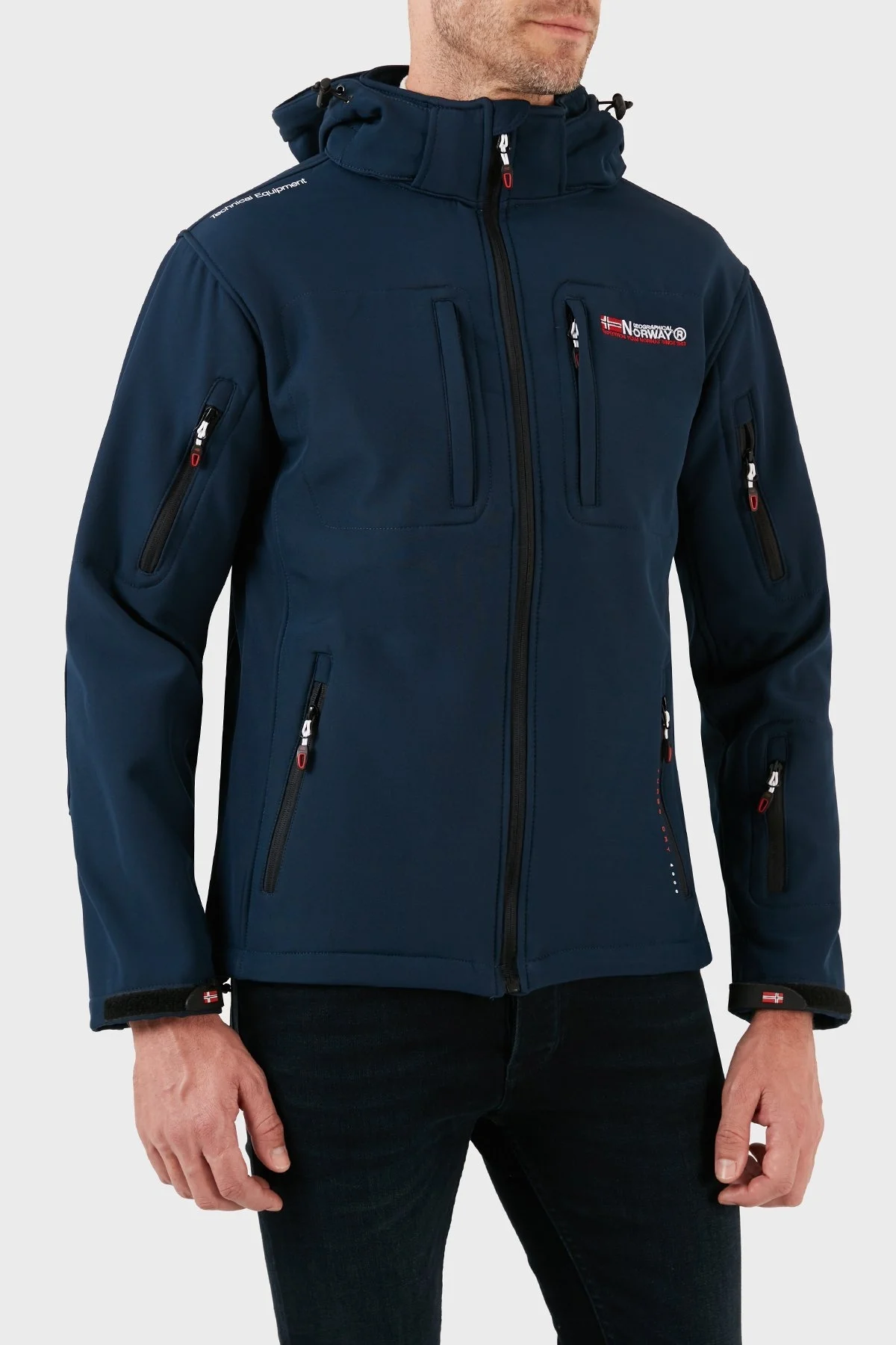 Norway Geographical Rüzgara Dayanıklı Softshell Kapüşonlu Outdoor Erkek Mont TUNAR LACİVERT - 12