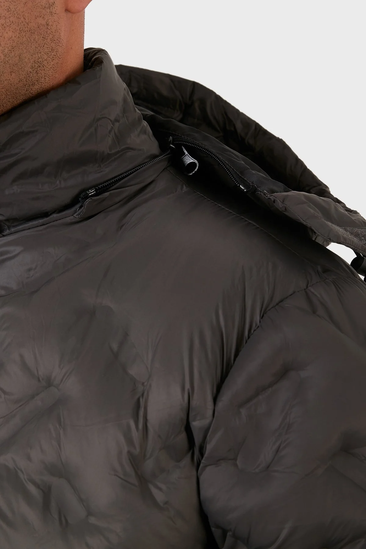 Norway Geographical Rüzgara ve Suya Dayanıklı Çıkarılabilir Kapüşonlu Erkek Mont BURATOR KOYU GRİ - 6