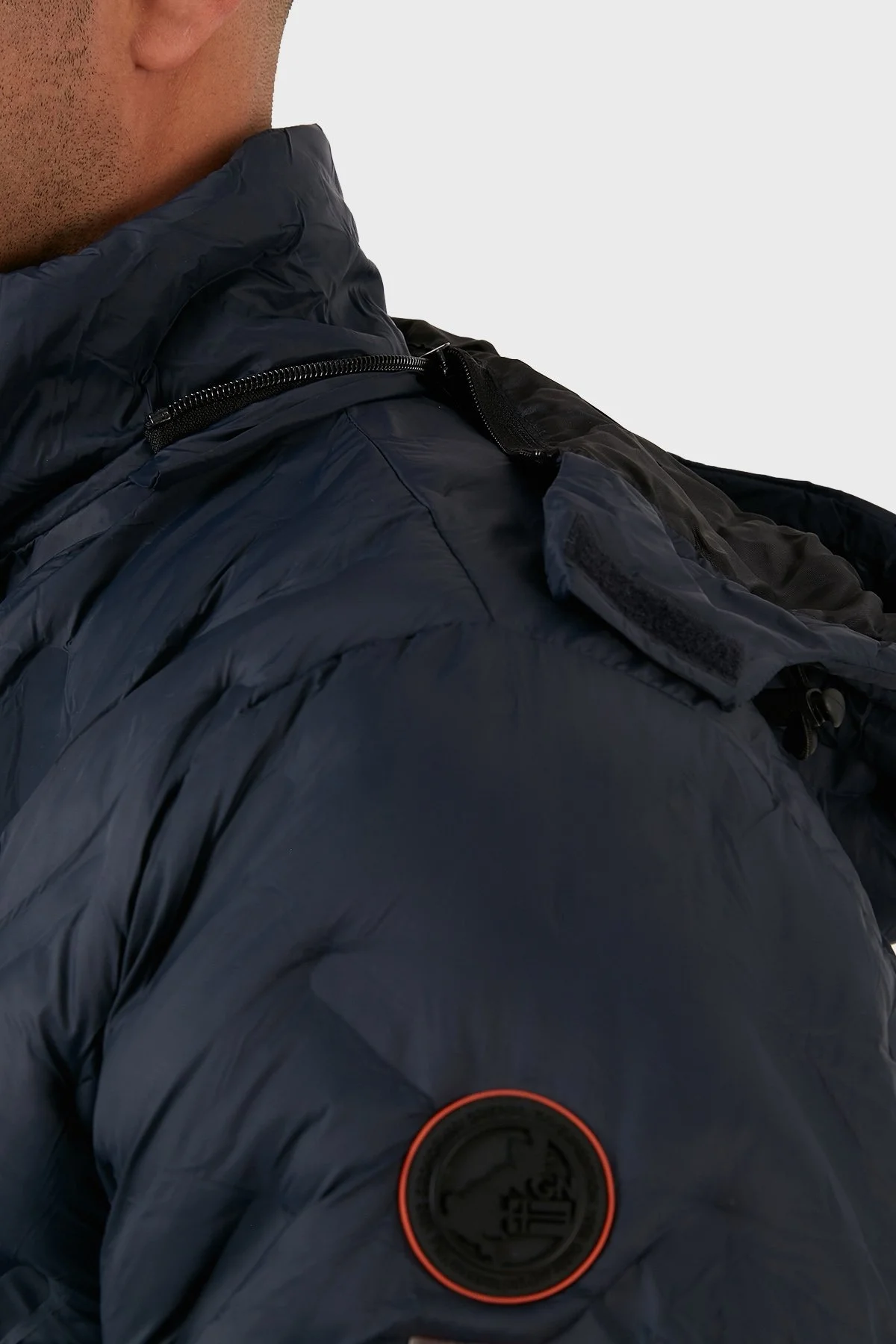 Norway Geographical Rüzgara ve Suya Dayanıklı Çıkarılabilir Kapüşonlu Erkek Mont BURATOR LACİVERT - 6