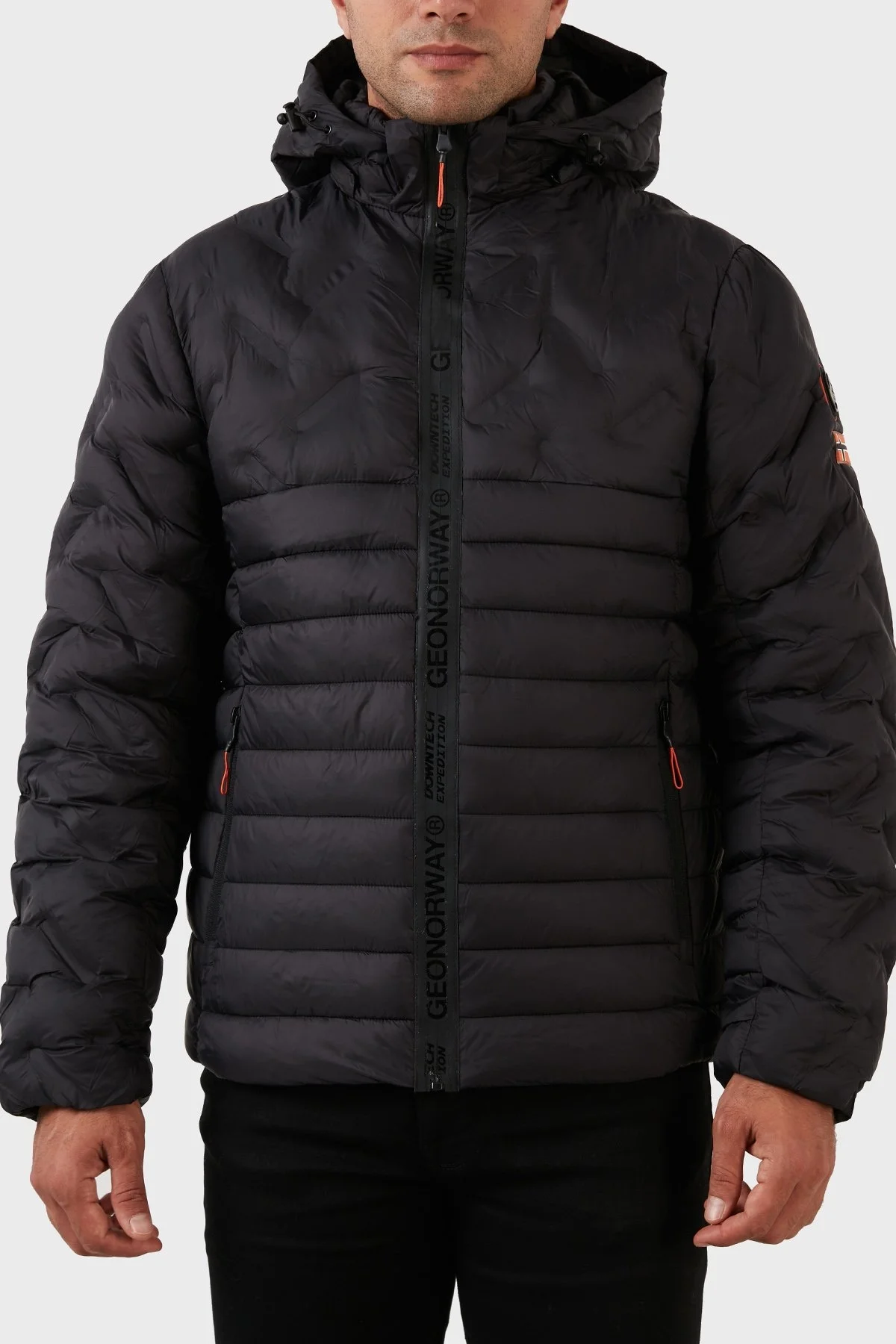 Norway Geographical Rüzgara ve Suya Dayanıklı Çıkarılabilir Kapüşonlu Erkek Mont BURATOR SİYAH - 1