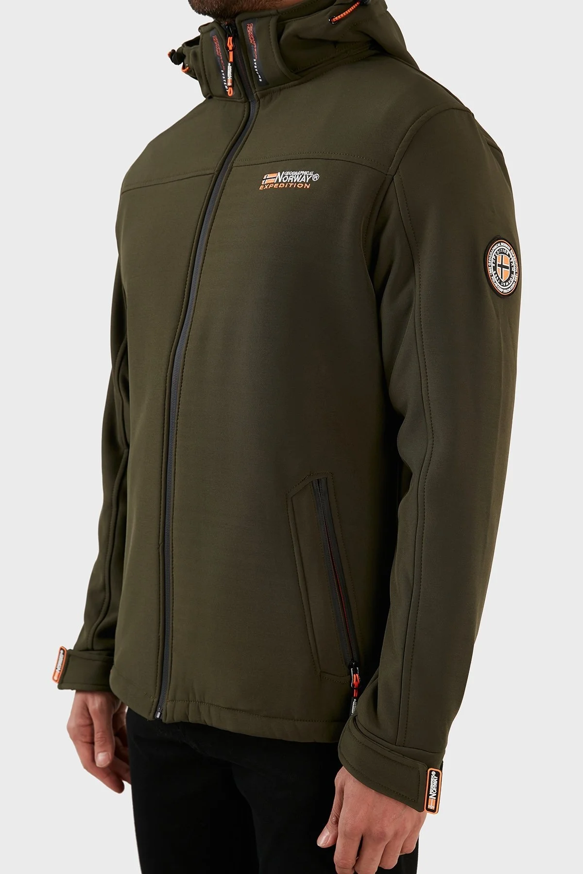 Norway Geographical Rüzgara ve Suya Dayanıklı Çıkarılabilir Kapüşonlu Softshell Erkek Mont TAKENI KAKİ - 7