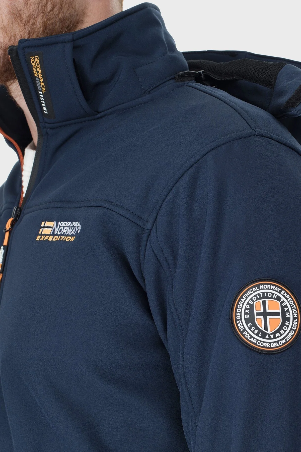 Norway Geographical Rüzgara ve Suya Dayanıklı Çıkarılabilir Kapüşonlu Softshell Erkek Mont TAKENI LACİVERT - 17