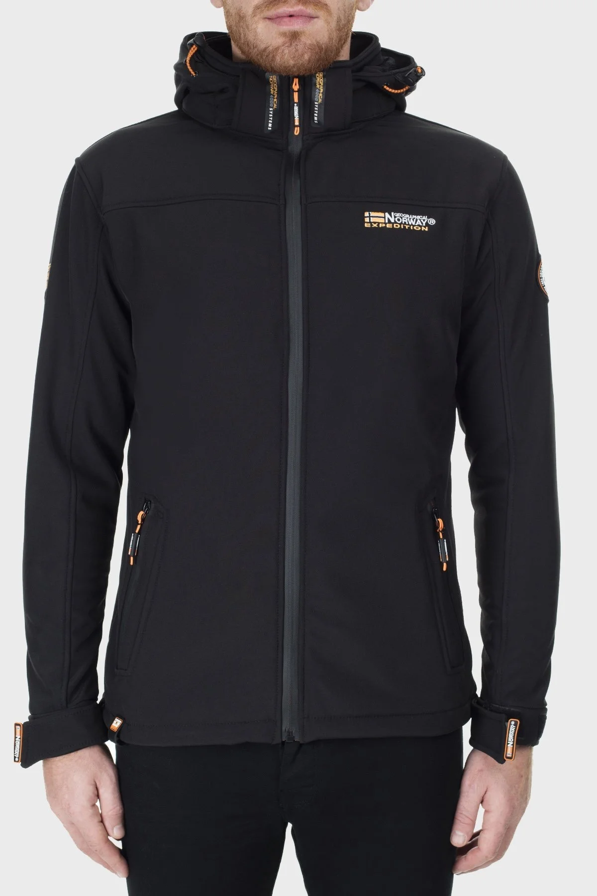 Norway Geographical Rüzgara ve Suya Dayanıklı Çıkarılabilir Kapüşonlu Softshell Erkek Mont TAKENI SİYAH - 10