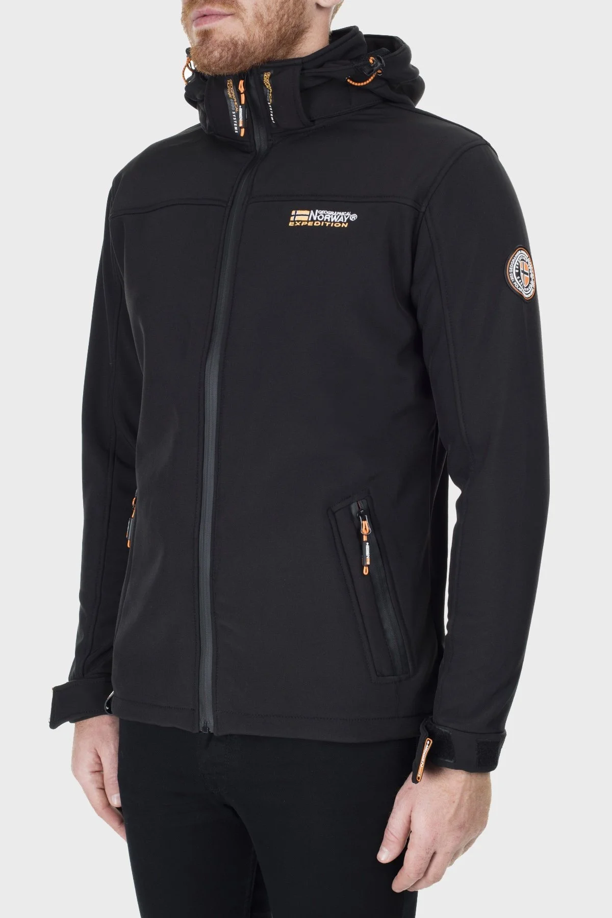 Norway Geographical Rüzgara ve Suya Dayanıklı Çıkarılabilir Kapüşonlu Softshell Erkek Mont TAKENI SİYAH - 11