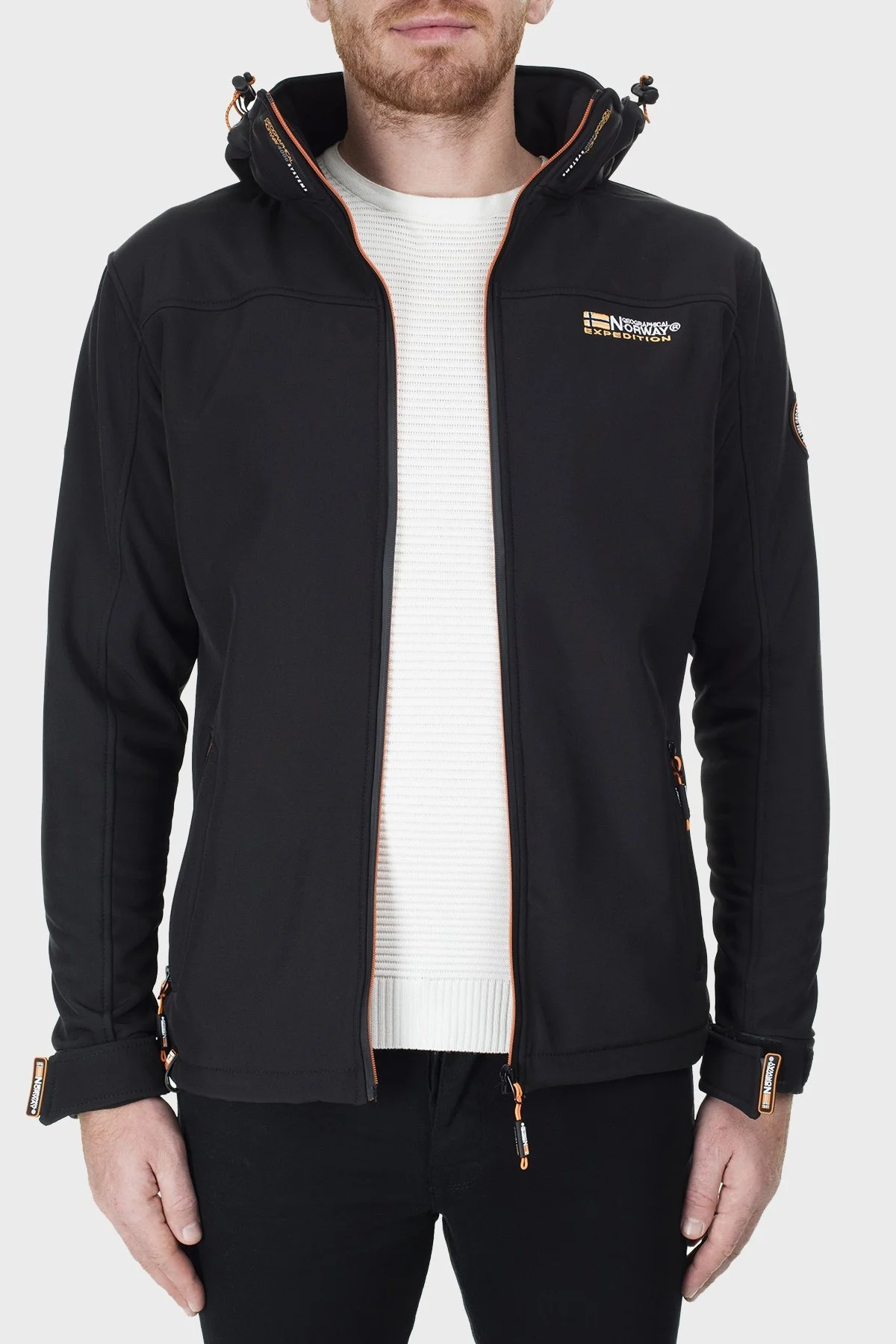 Norway Geographical Rüzgara ve Suya Dayanıklı Çıkarılabilir Kapüşonlu Softshell Erkek Mont TAKENI SİYAH - 12