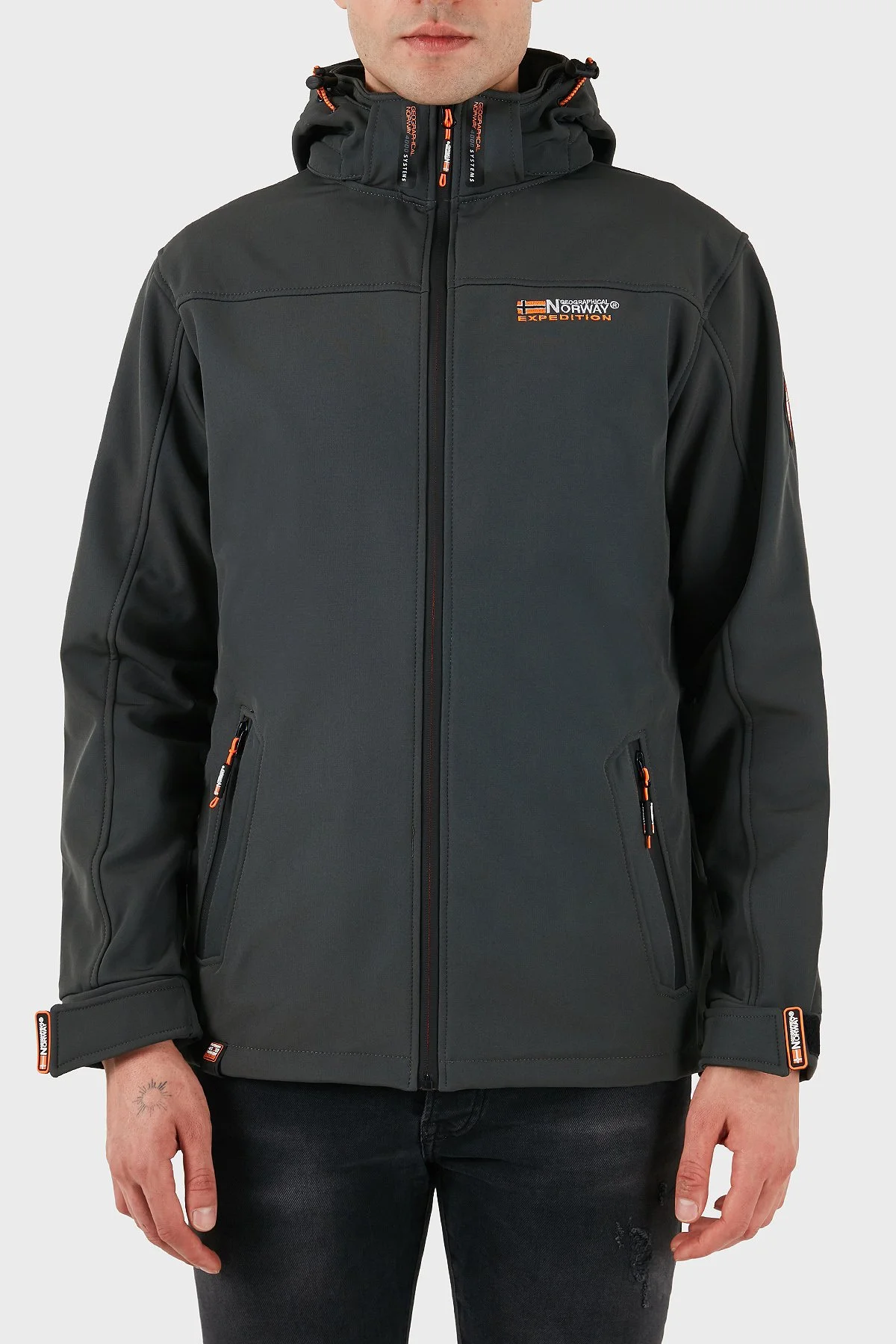 Norway Geographical Rüzgara ve Suya Dayanıklı Çıkarılabilir Kapüşonlu Softshell Erkek Mont TAKENI YEŞİL - 1