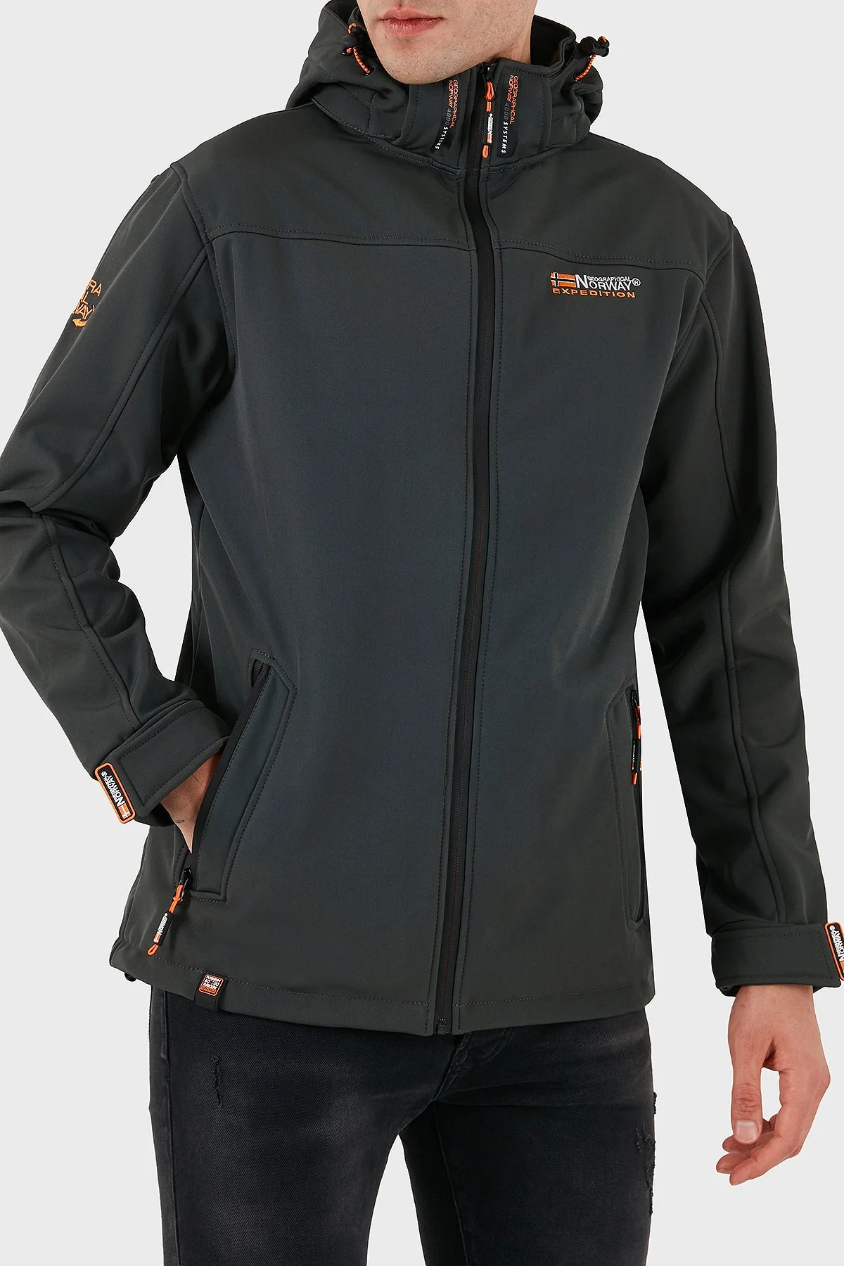 Norway Geographical Rüzgara ve Suya Dayanıklı Çıkarılabilir Kapüşonlu Softshell Erkek Mont TAKENI YEŞİL - 2