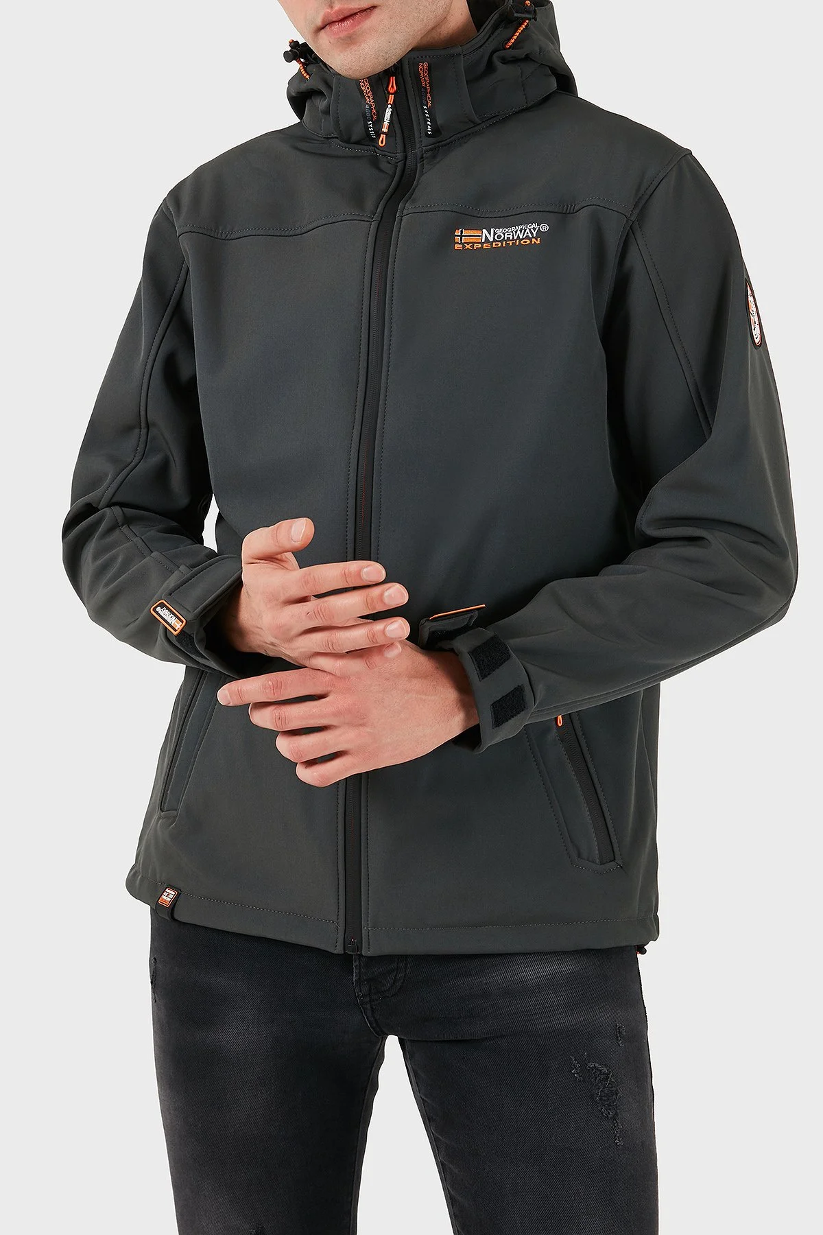 Norway Geographical Rüzgara ve Suya Dayanıklı Çıkarılabilir Kapüşonlu Softshell Erkek Mont TAKENI YEŞİL - 3