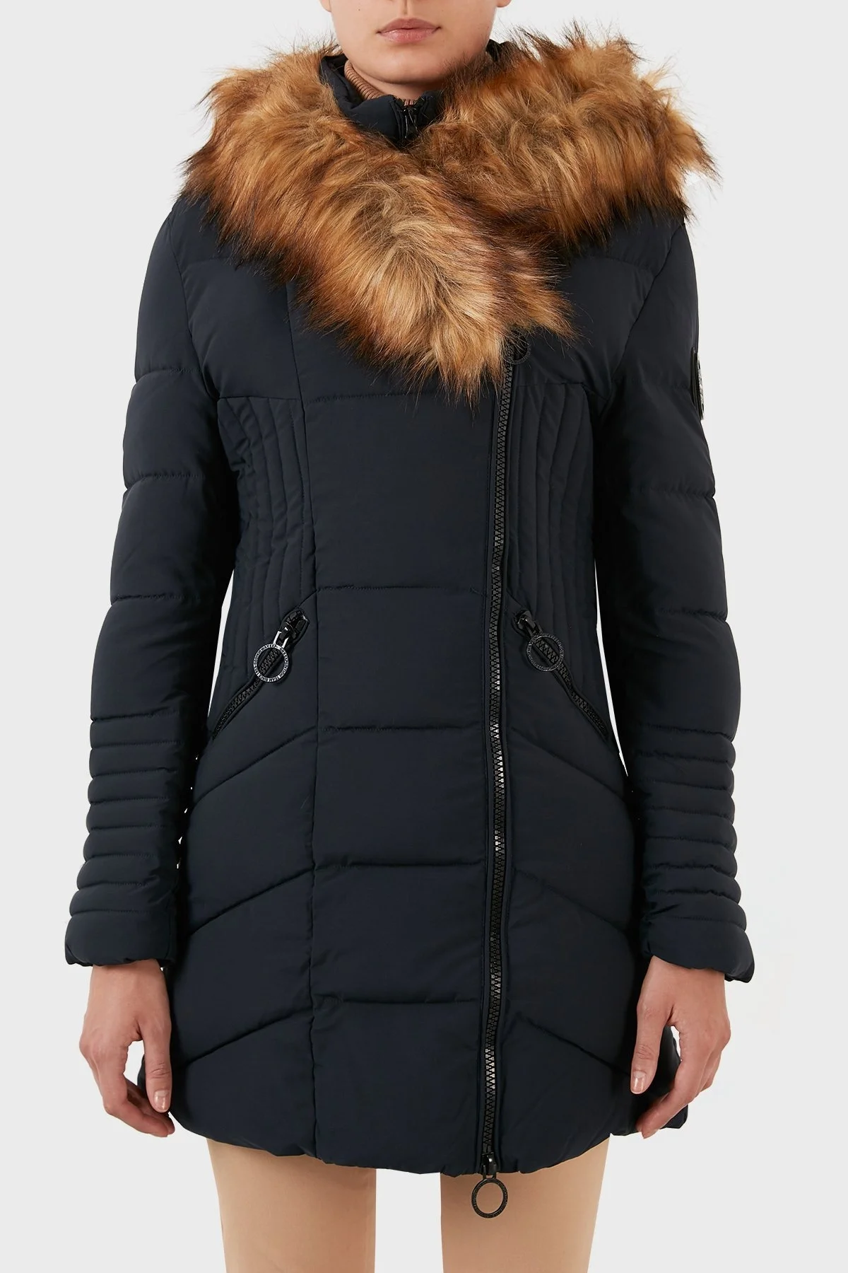 Norway Geographical Rüzgara ve Suya Dayanıklı Kapüşonlu Bayan Parka CHAYA LACİVERT - 9