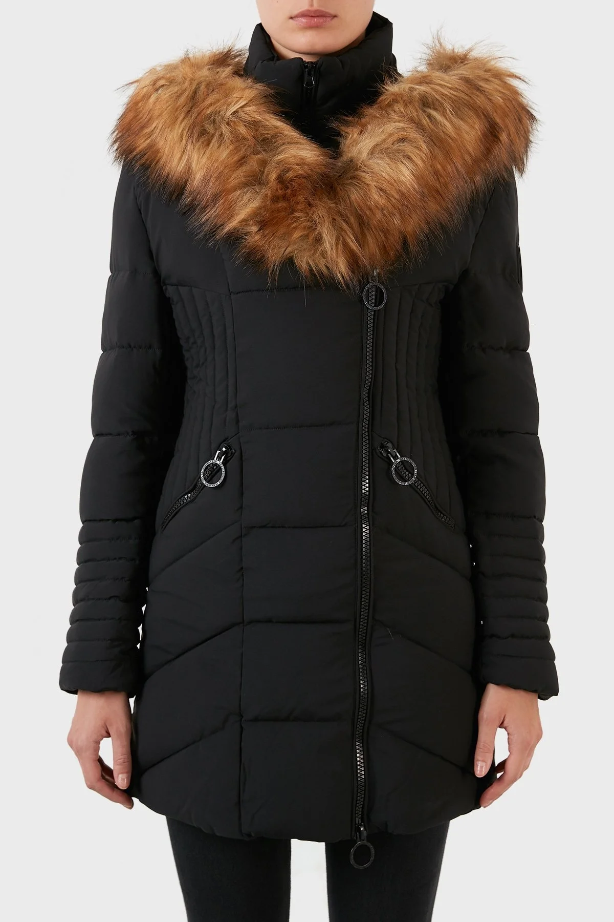 Norway Geographical Rüzgara ve Suya Dayanıklı Kapüşonlu Bayan Parka CHAYA SİYAH - 1