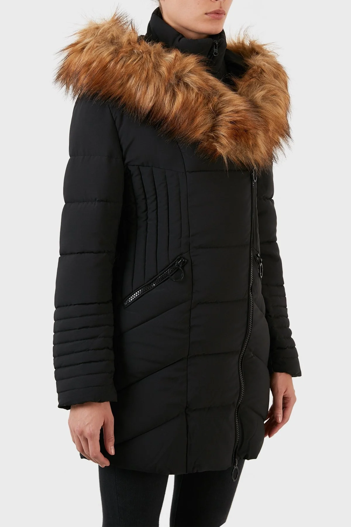 Norway Geographical Rüzgara ve Suya Dayanıklı Kapüşonlu Bayan Parka CHAYA SİYAH - 2