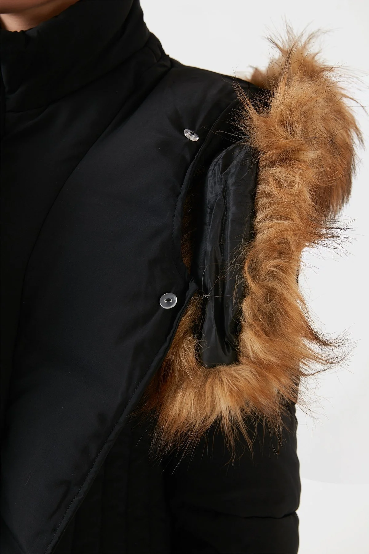 Norway Geographical Rüzgara ve Suya Dayanıklı Kapüşonlu Bayan Parka CHAYA SİYAH - 5