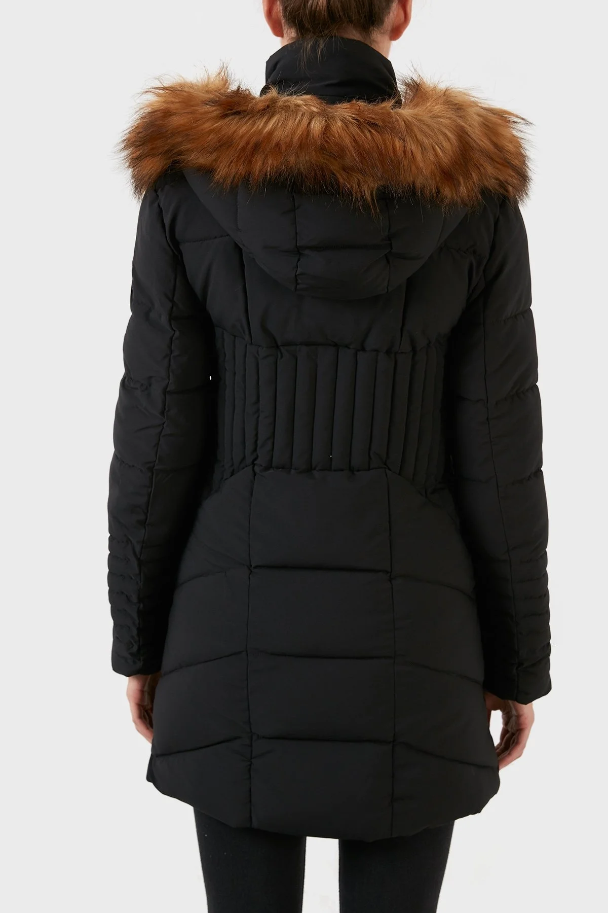 Norway Geographical Rüzgara ve Suya Dayanıklı Kapüşonlu Bayan Parka CHAYA SİYAH - 7