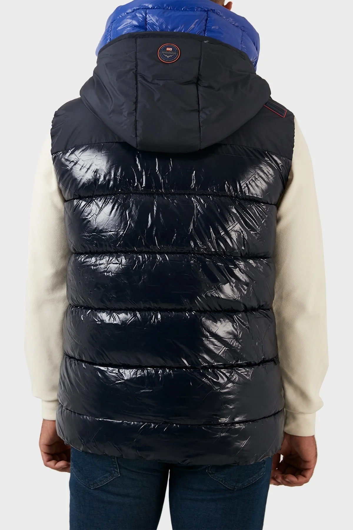 Norway Geographical Rüzgara ve Suya Dayanıklı Kapüşonlu Şişme Erkek Yelek VENTOR LACİVERT - 13