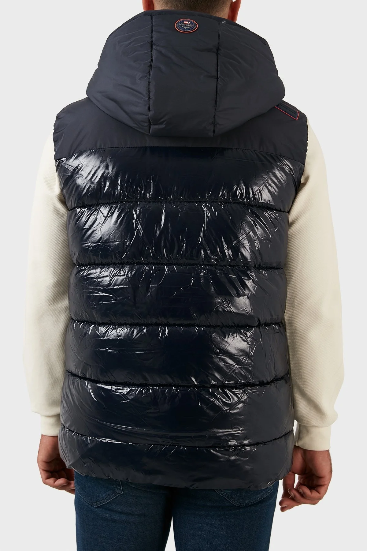 Norway Geographical Rüzgara ve Suya Dayanıklı Kapüşonlu Şişme Erkek Yelek VENTOR LACİVERT - 14