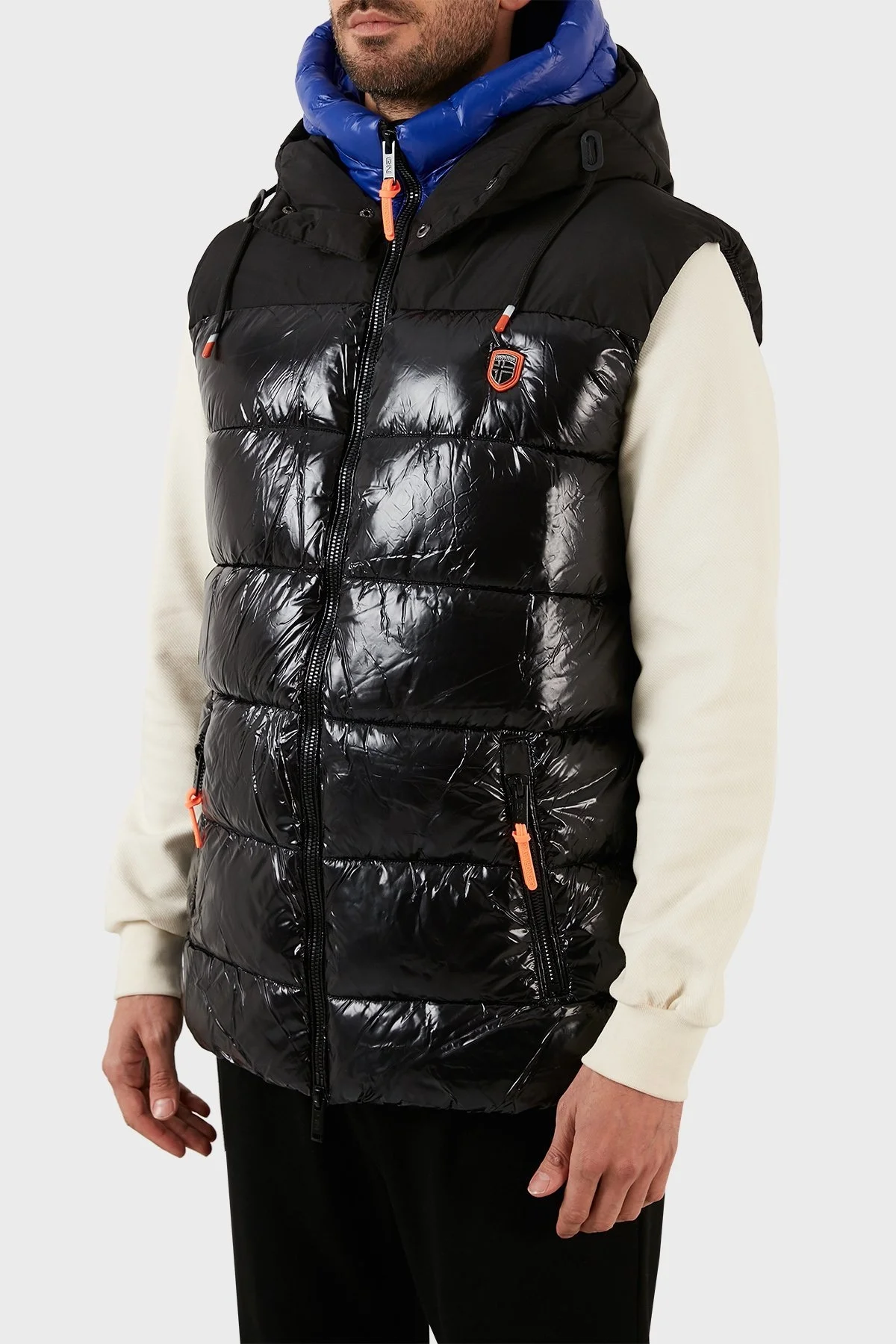 Norway Geographical Rüzgara ve Suya Dayanıklı Kapüşonlu Şişme Erkek Yelek VENTOR SİYAH - 10