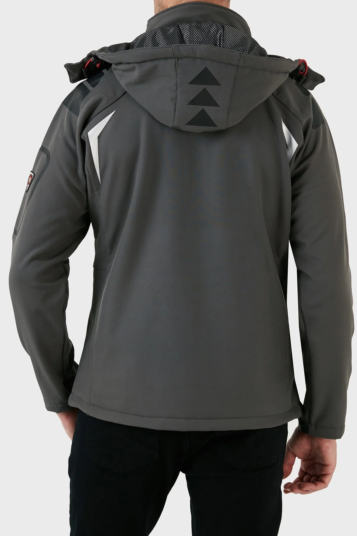 Norway Geographical Su Geçirmez 4000 mm Kapüşonlu Outdoor Erkek Mont TECHNO GRİ-KIRMIZI - 2