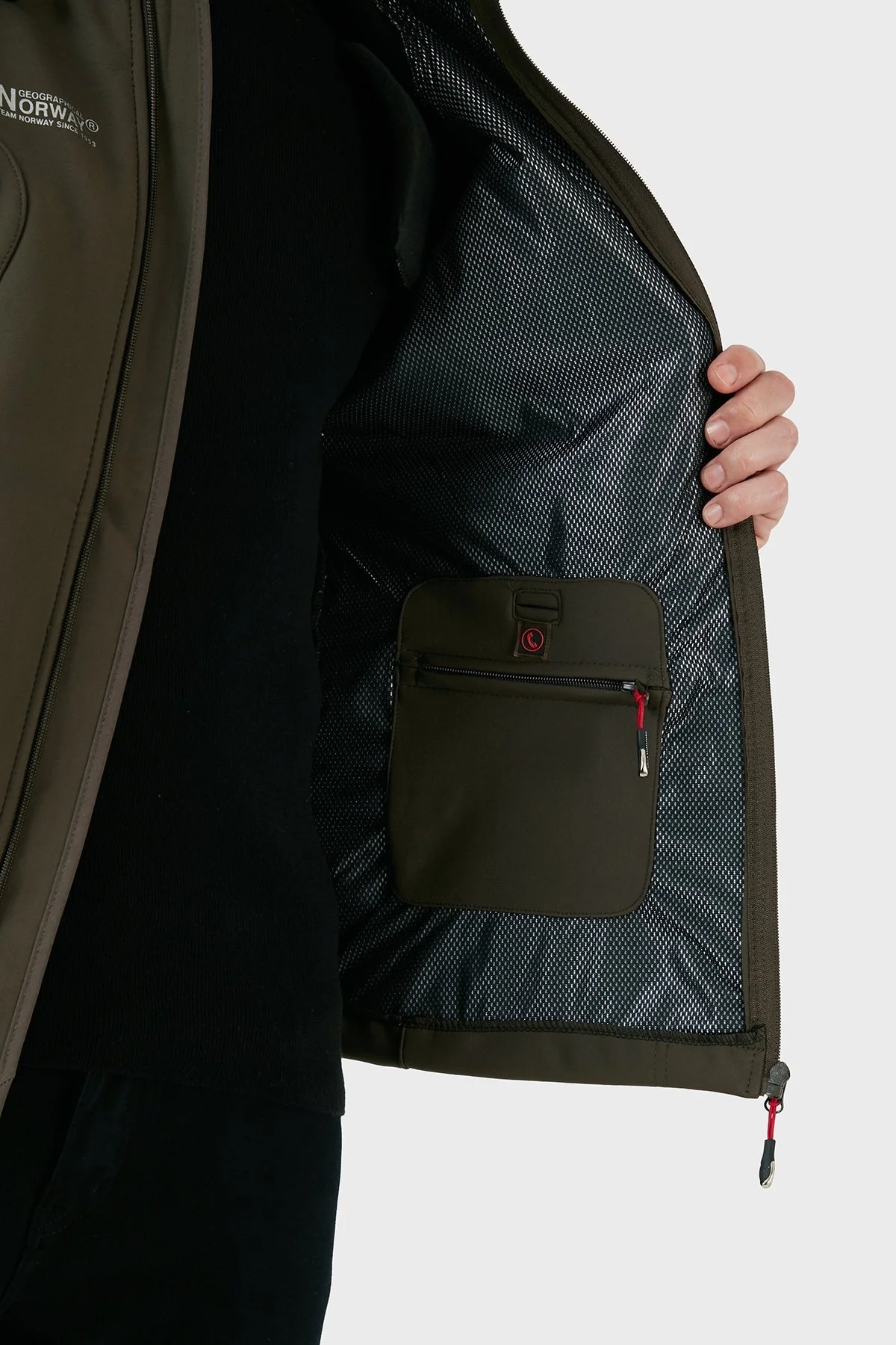 Norway Geographical Su Geçirmez 4000 mm Kapüşonlu Outdoor Erkek Mont TECHNO HAKİ-SİYAH - 12