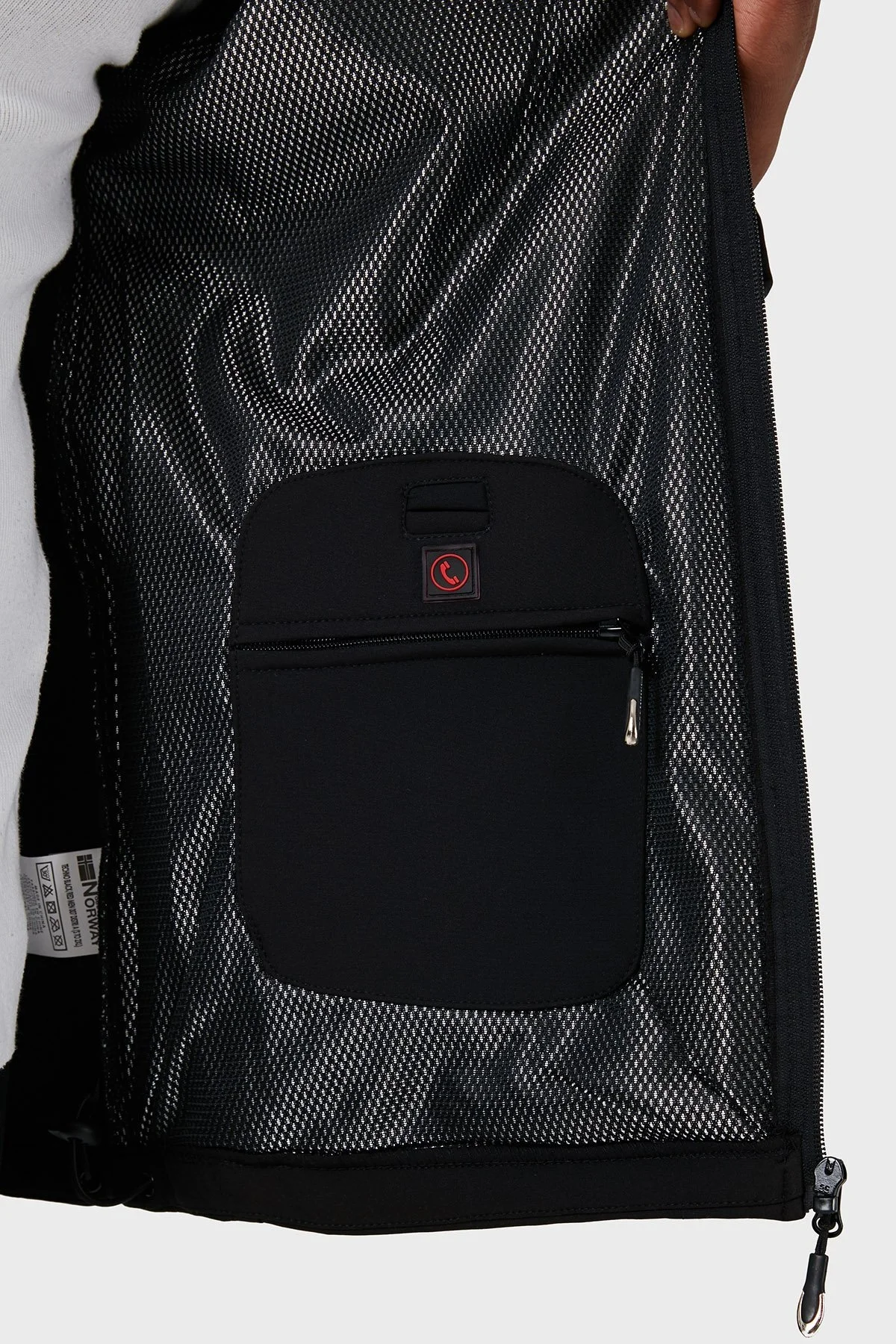 Norway Geographical Su Geçirmez 4000 mm Kapüşonlu Outdoor Erkek Mont TECHNO SİYAH-KIRMIZI - 14