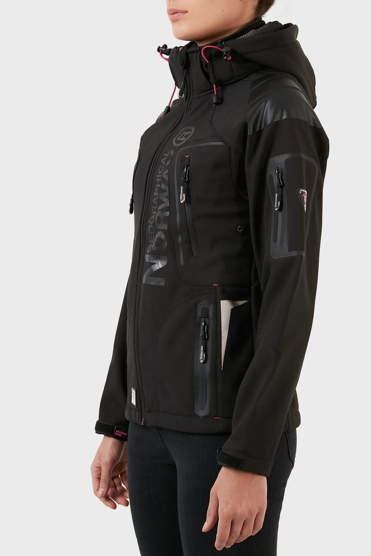 Norway Geographical Su Geçirmez 4000 mm Softshell Çıkarılabilir Kapüşonlu Bayan Mont TISLAND SİYAH - 10