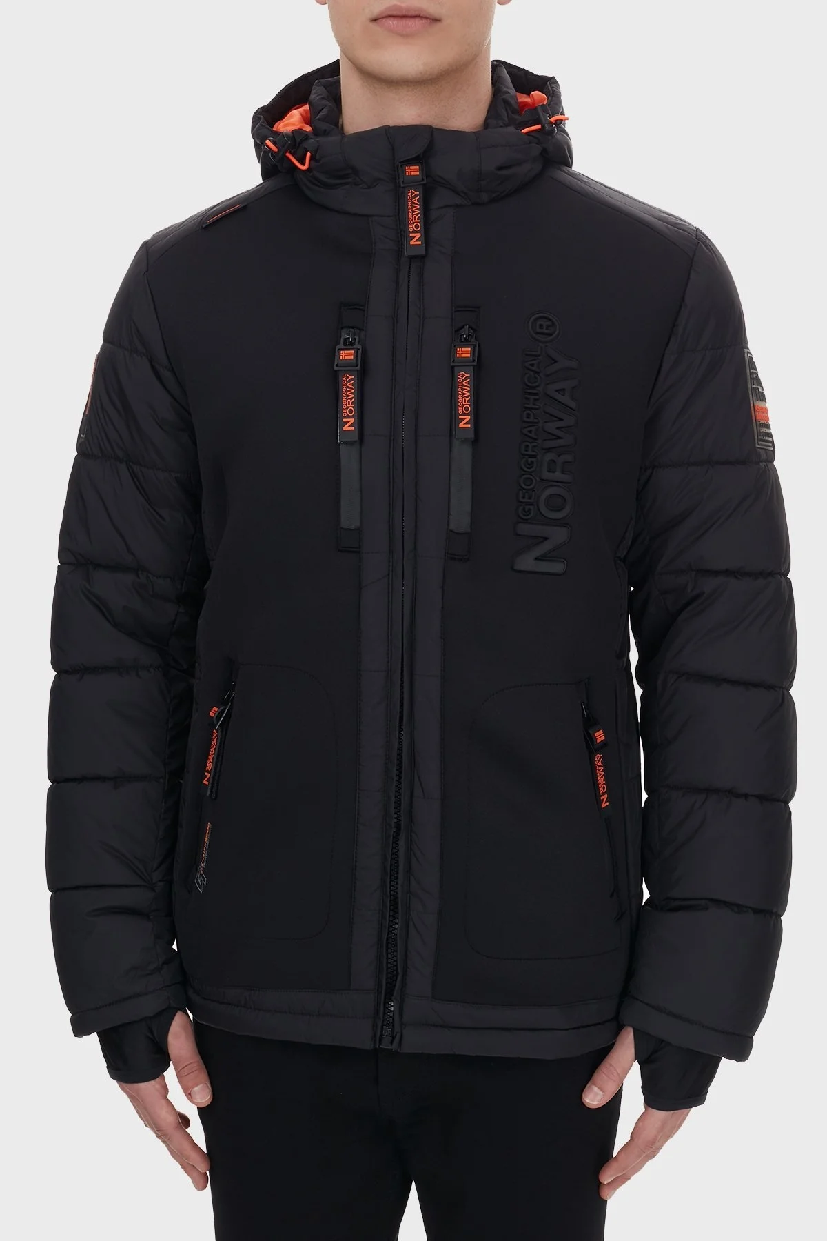 Norway Geographical Su Geçirmez Kapüşonlu Erkek Parka BEACHWOOD SİYAH - 11