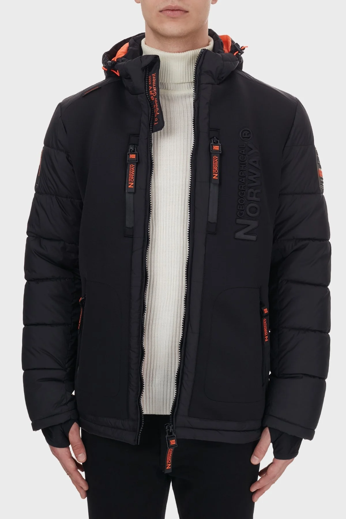 Norway Geographical Su Geçirmez Kapüşonlu Erkek Parka BEACHWOOD SİYAH - 13