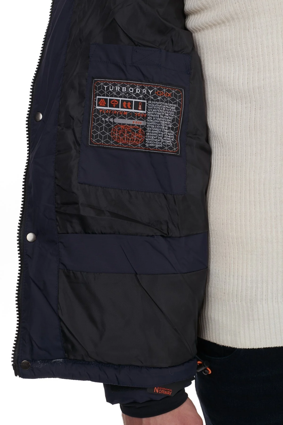 Norway Geographical Su Geçirmez 5000 mm Outdoor Erkek Parka BASILBOLI LACİVERT - 14