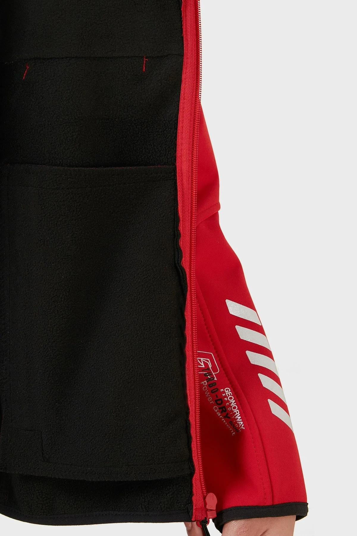 Norway Geographical Su Geçirmez 5000 mm Softshell Çıkarılabilir Kapüşonlu Bayan Mont REINE KIRMIZI-SİYAH - 5