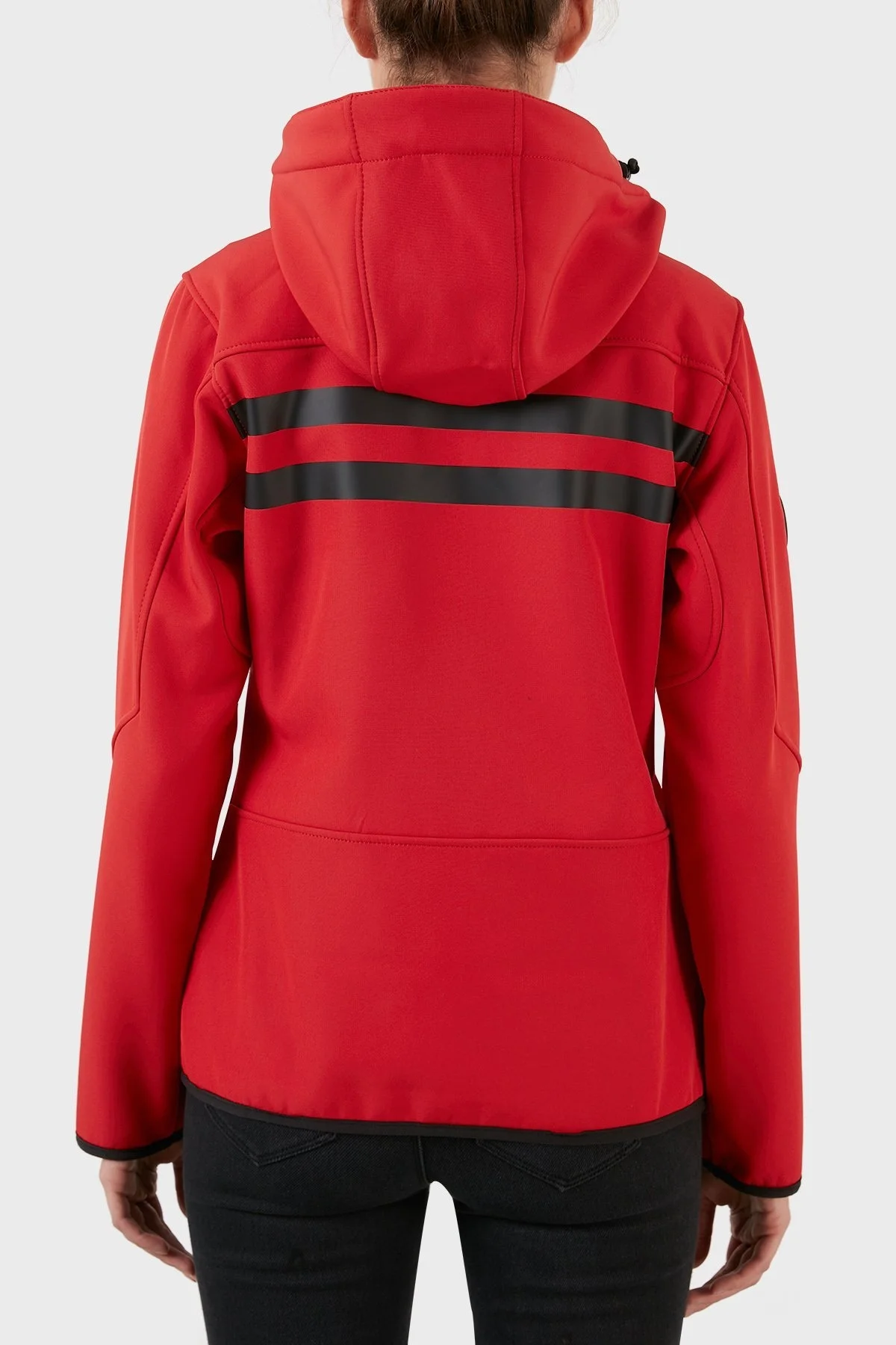 Norway Geographical Su Geçirmez 5000 mm Softshell Çıkarılabilir Kapüşonlu Bayan Mont REINE KIRMIZI-SİYAH - 7