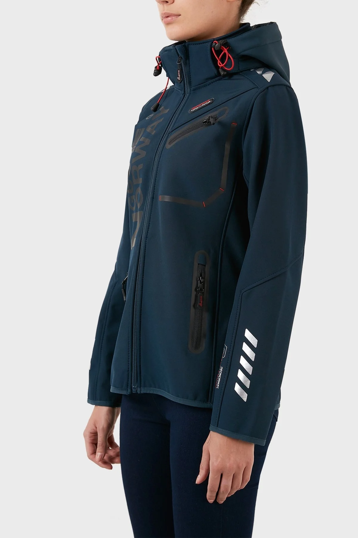 Norway Geographical Su Geçirmez 5000 mm Softshell Çıkarılabilir Kapüşonlu Bayan Mont REINE LACİVERT-LACİVERT - 2