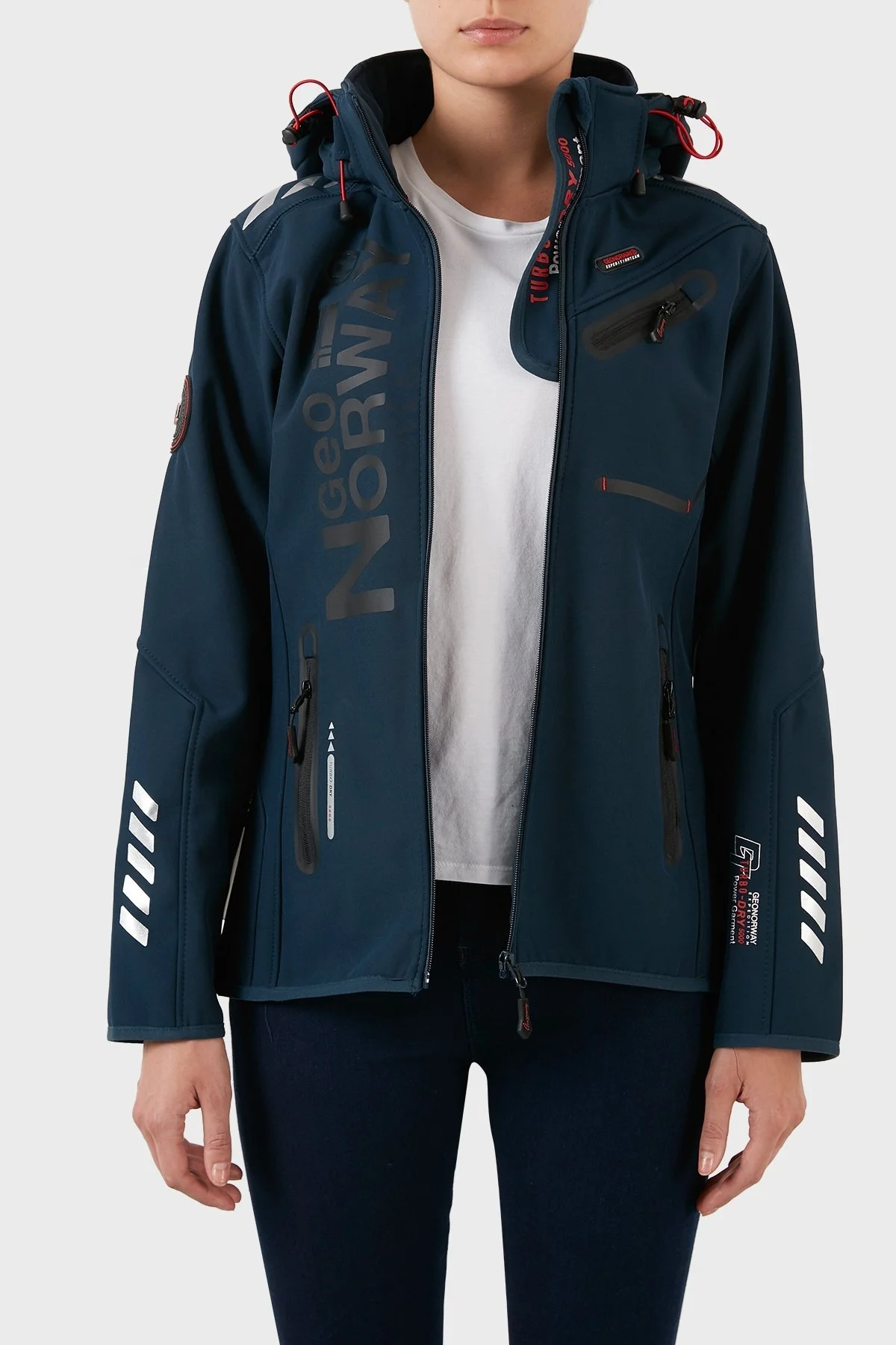 Norway Geographical Su Geçirmez 5000 mm Softshell Çıkarılabilir Kapüşonlu Bayan Mont REINE LACİVERT-LACİVERT - 4