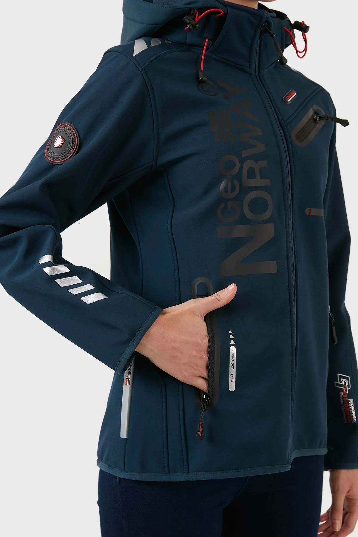 Norway Geographical Su Geçirmez 5000 mm Softshell Çıkarılabilir Kapüşonlu Bayan Mont REINE LACİVERT-LACİVERT - 5