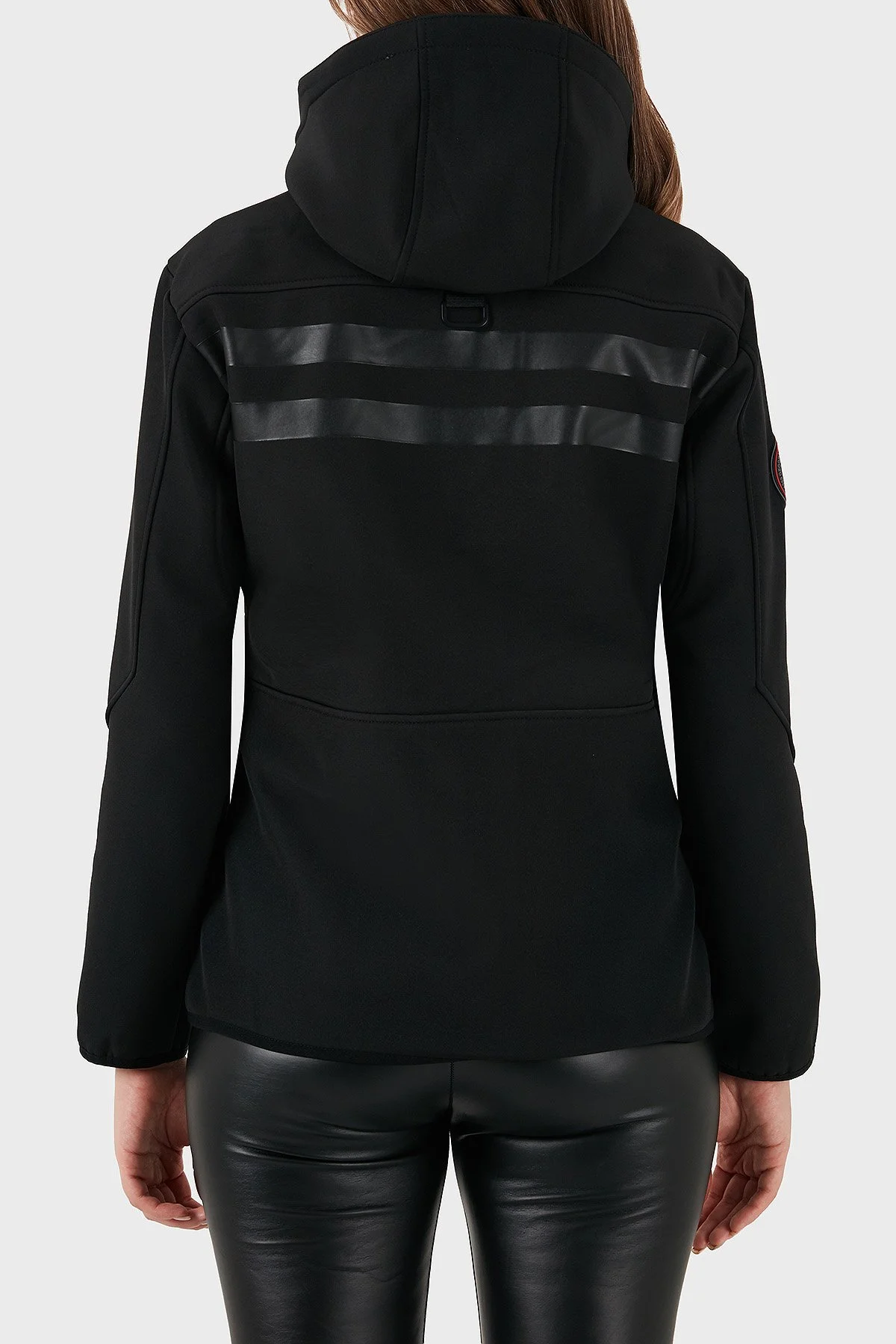 Norway Geographical Su Geçirmez 5000 mm Softshell Çıkarılabilir Kapüşonlu Bayan Mont REINE SİYAH-KIRMIZI - 2