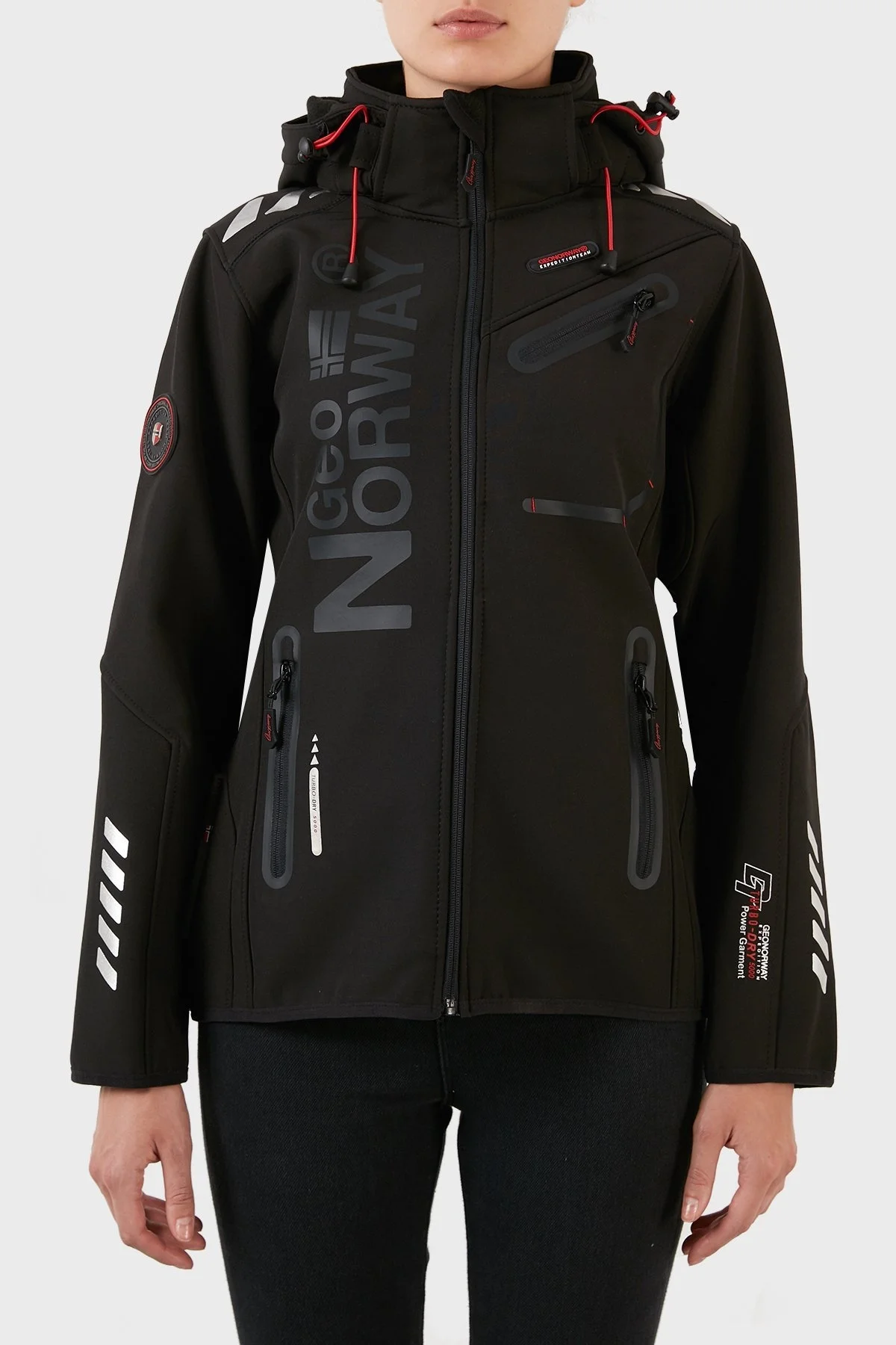 Norway Geographical Su Geçirmez 5000 mm Softshell Çıkarılabilir Kapüşonlu Bayan Mont REINE SİYAH-SİYAH - 1