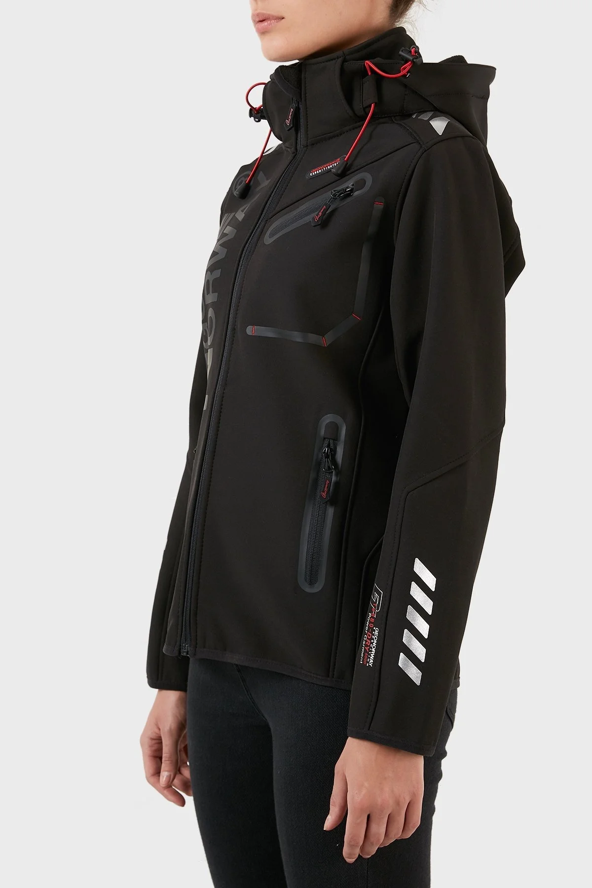 Norway Geographical Su Geçirmez 5000 mm Softshell Çıkarılabilir Kapüşonlu Bayan Mont REINE SİYAH-SİYAH - 2